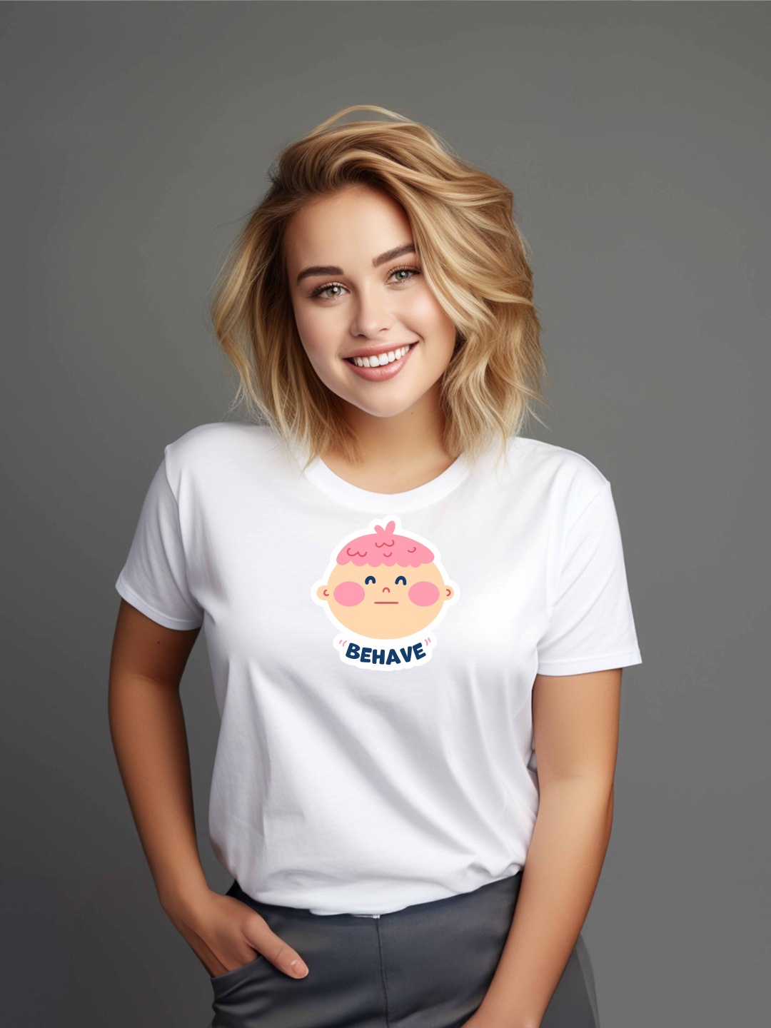 

SALUJA FABRICS Women Printed Applique T-shirt, White