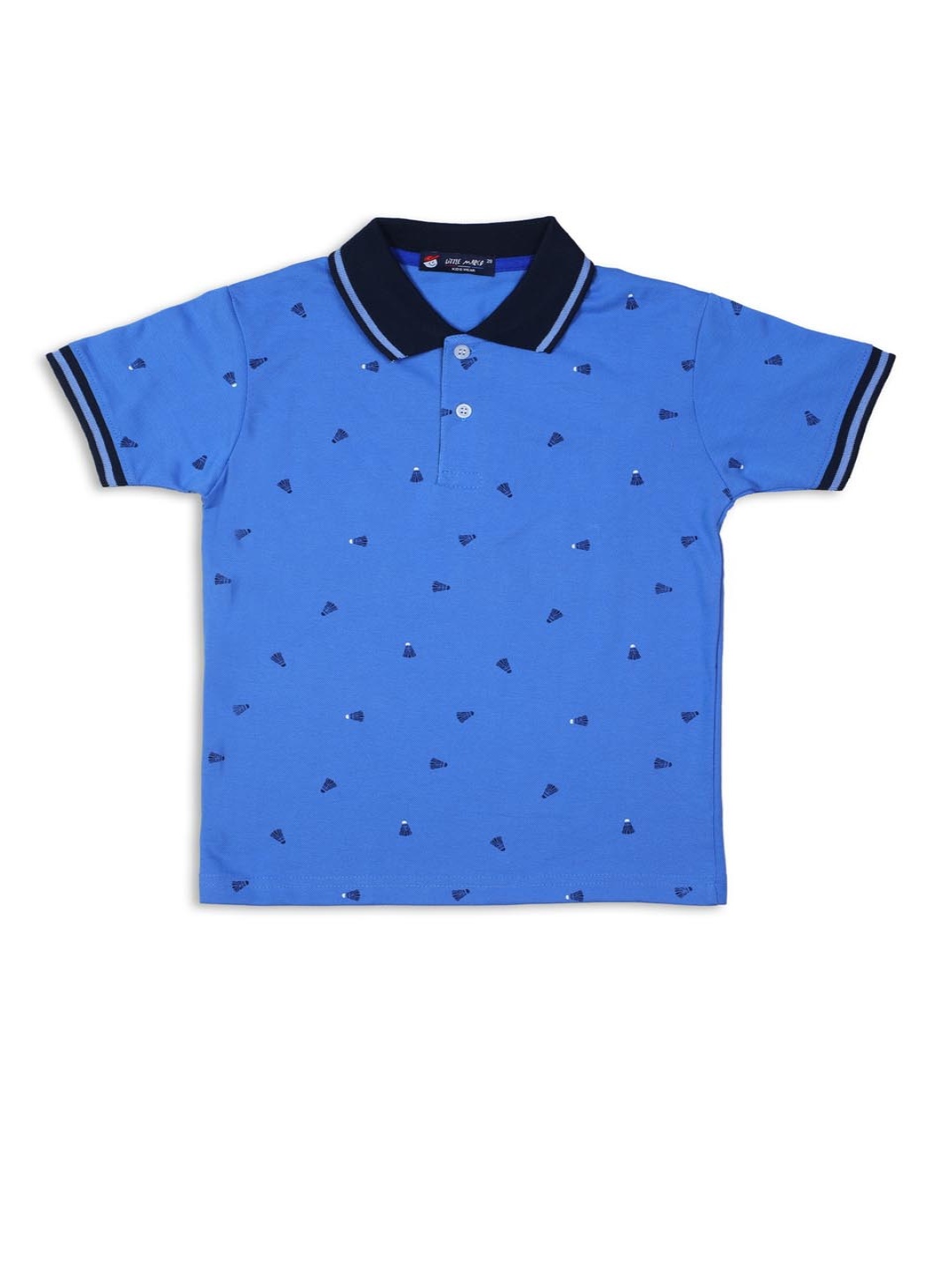 

Little Marco Boys Printed Polo Collar Applique T-shirt, Blue