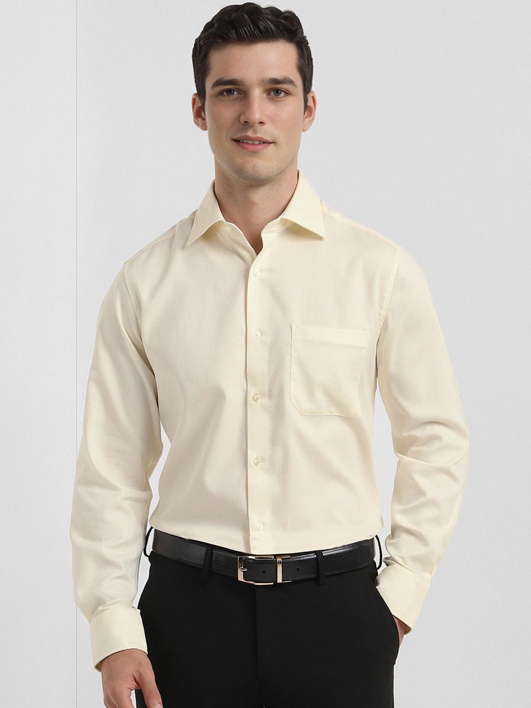 

Allen Solly Sport Men Textured Formal Cotton Shirt, Cream