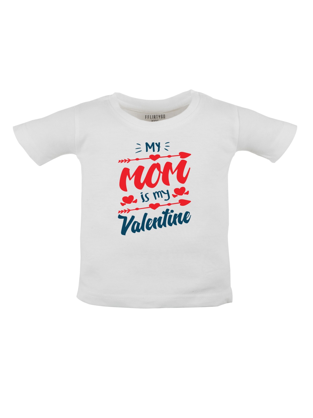

FFLIRTYGO Unisex Kids Typography Printed Round Neck Cotton T-shirt, White