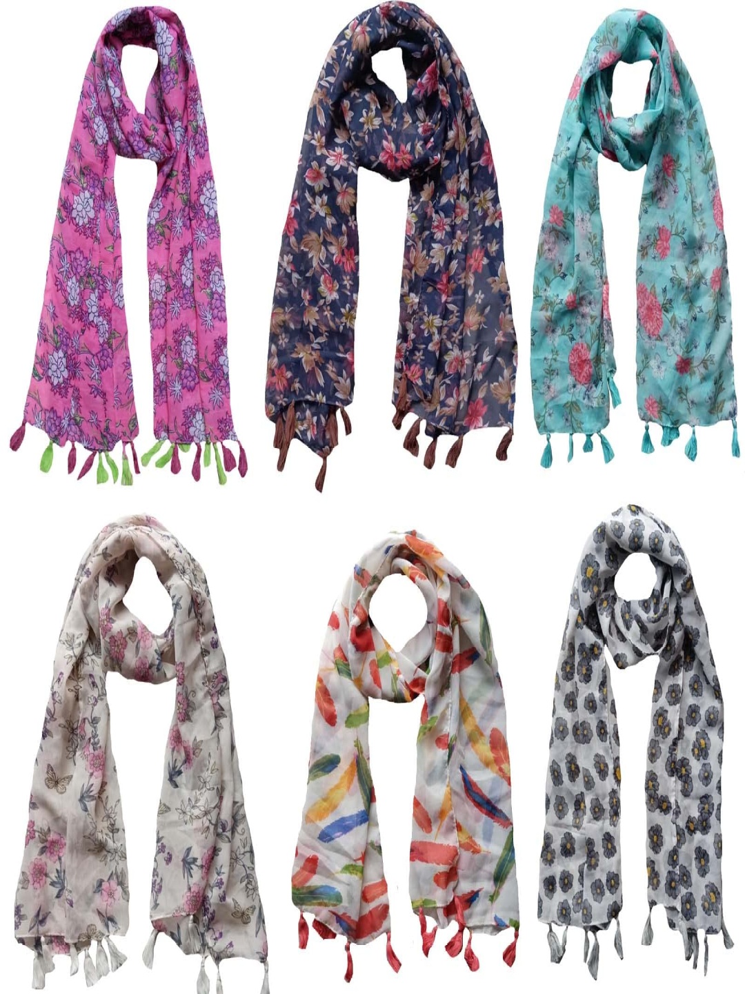 

NarNari Women Printed Scarf, Blue