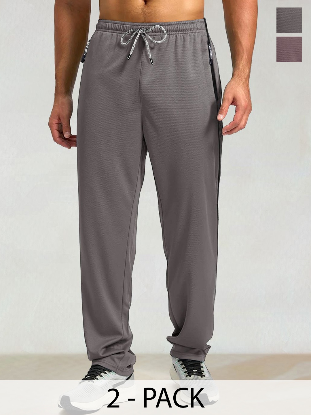 

SZN Men Pack Of 2 Mid Rise Track Pants, Copper