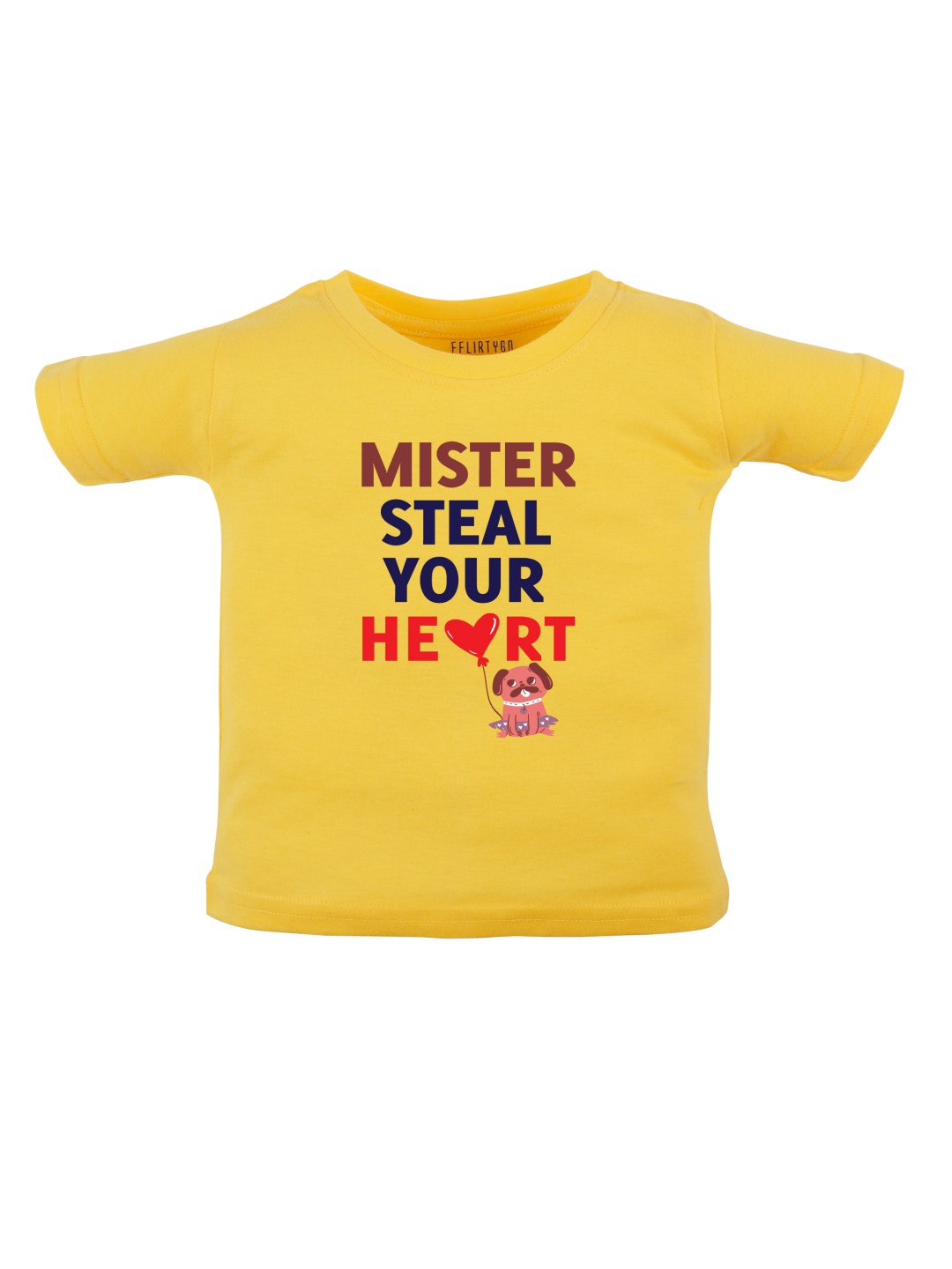 

FFLIRTYGO Unisex Kids Typography Printed Round Neck Cotton T-shirt, Yellow