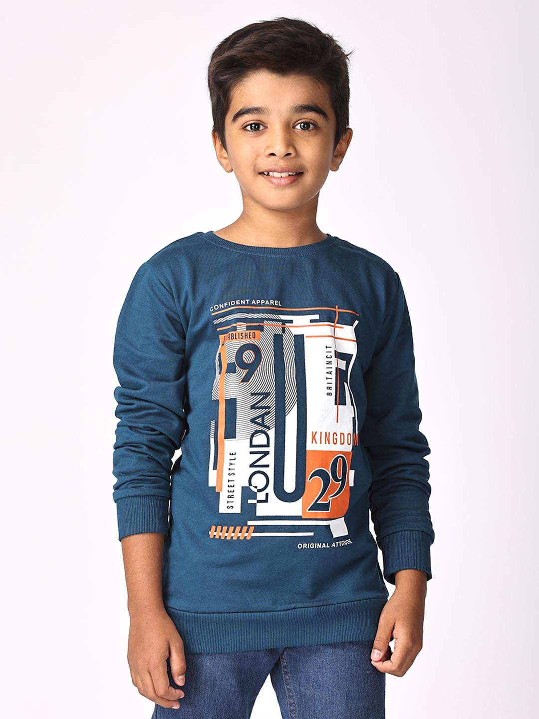 

TotzTouch Boys Printed Sweatshirt, Blue