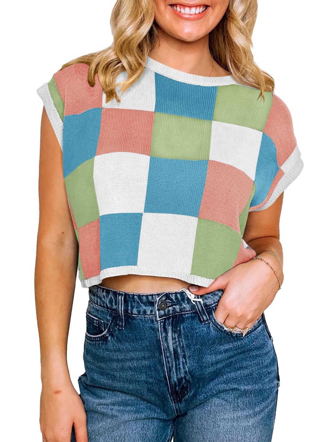 

StyleCast x Revolte Women Colourblocked Crop Top, White