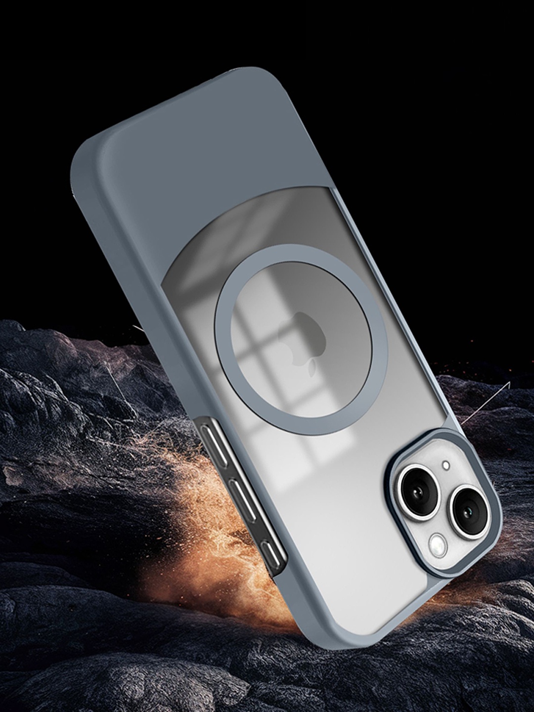 

Karwan Ultra-Hybrid Shockproof With Mag-Safe iPhone 14 Back Case, Grey