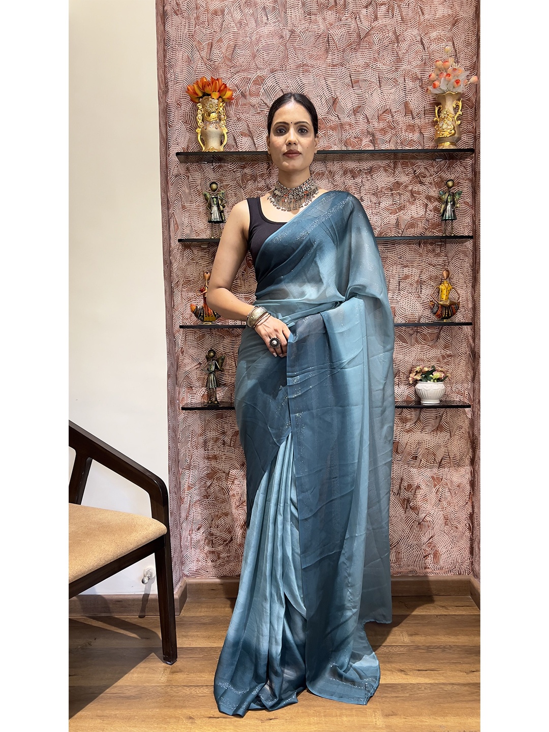 

bansari textiles Ombre Dyed Kota Saree, Blue