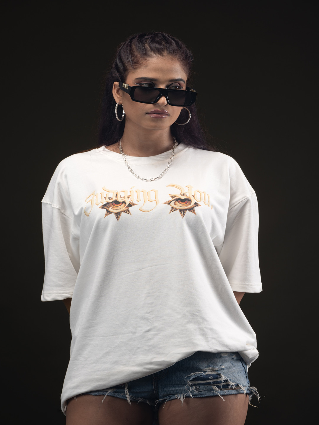 

BAVA STORE Unisex Floral Printed Raw Edge T-shirt, Off white