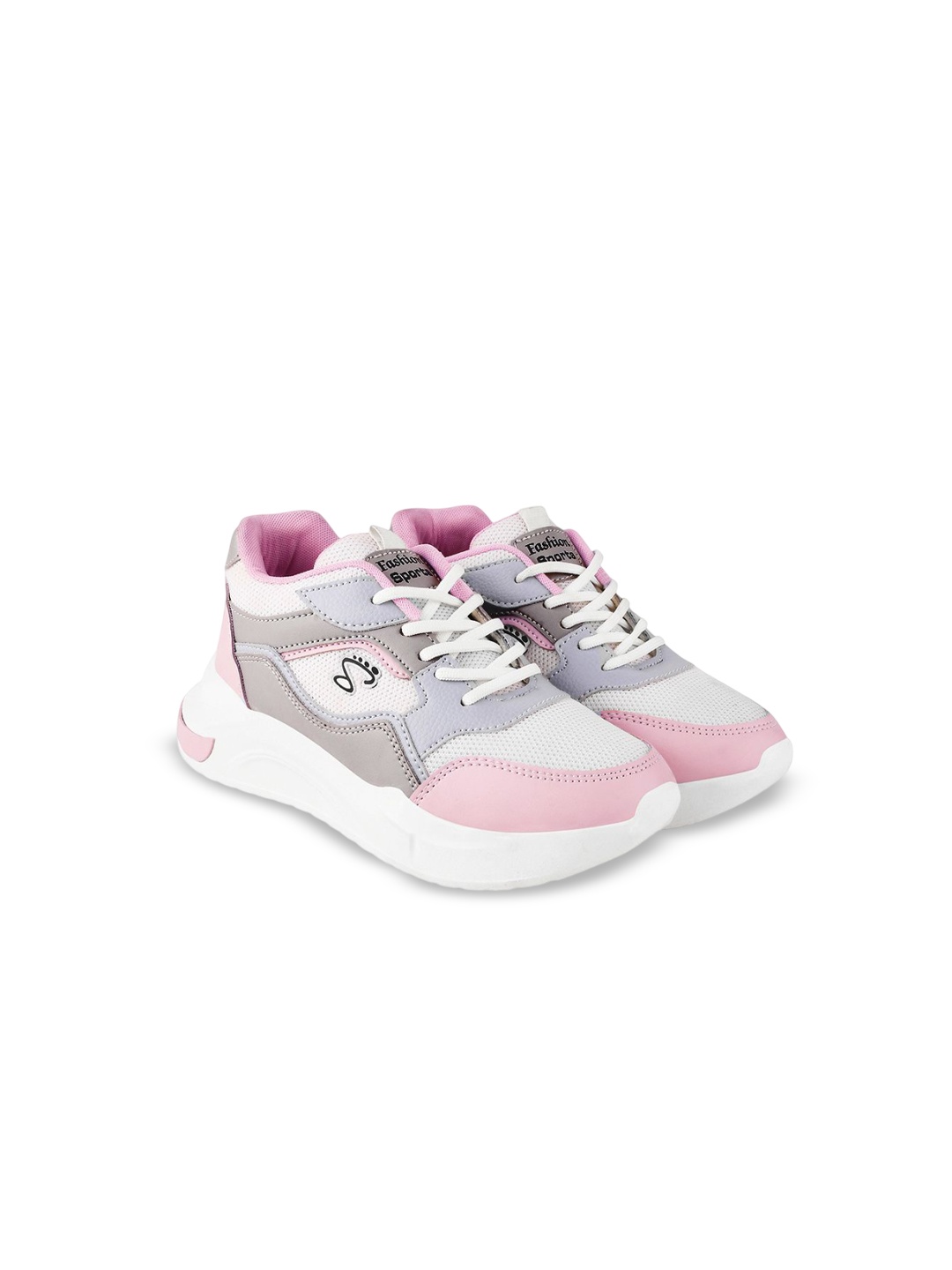 

Shoetopia Girls Lightweight Colourblocked Lace-Ups Sneakers, Pink