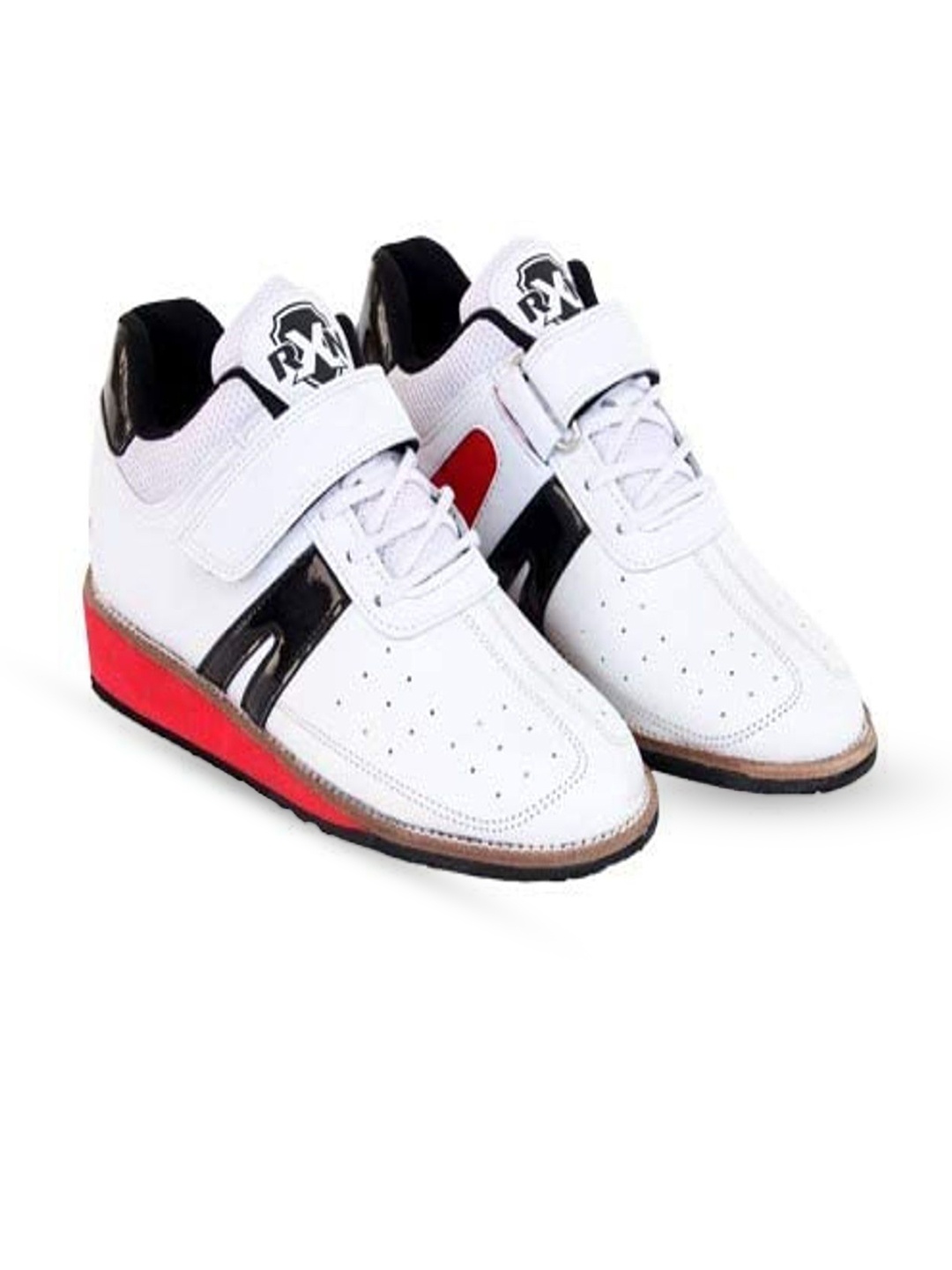 

RXN Men Leather Training or Gym Non-Marking Shoes, White