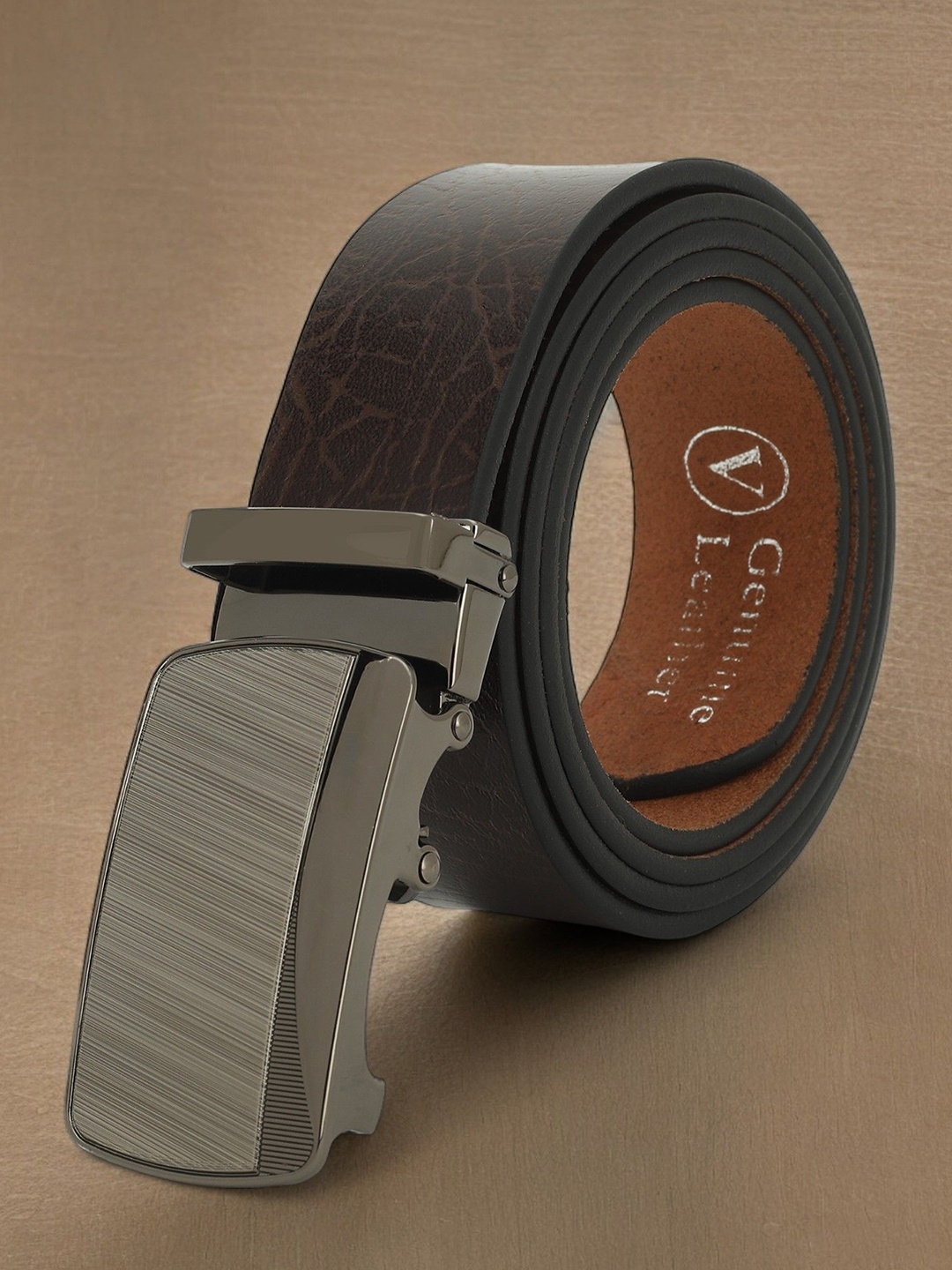 

Provogue Men Textured Leather Formal Belt, Brown