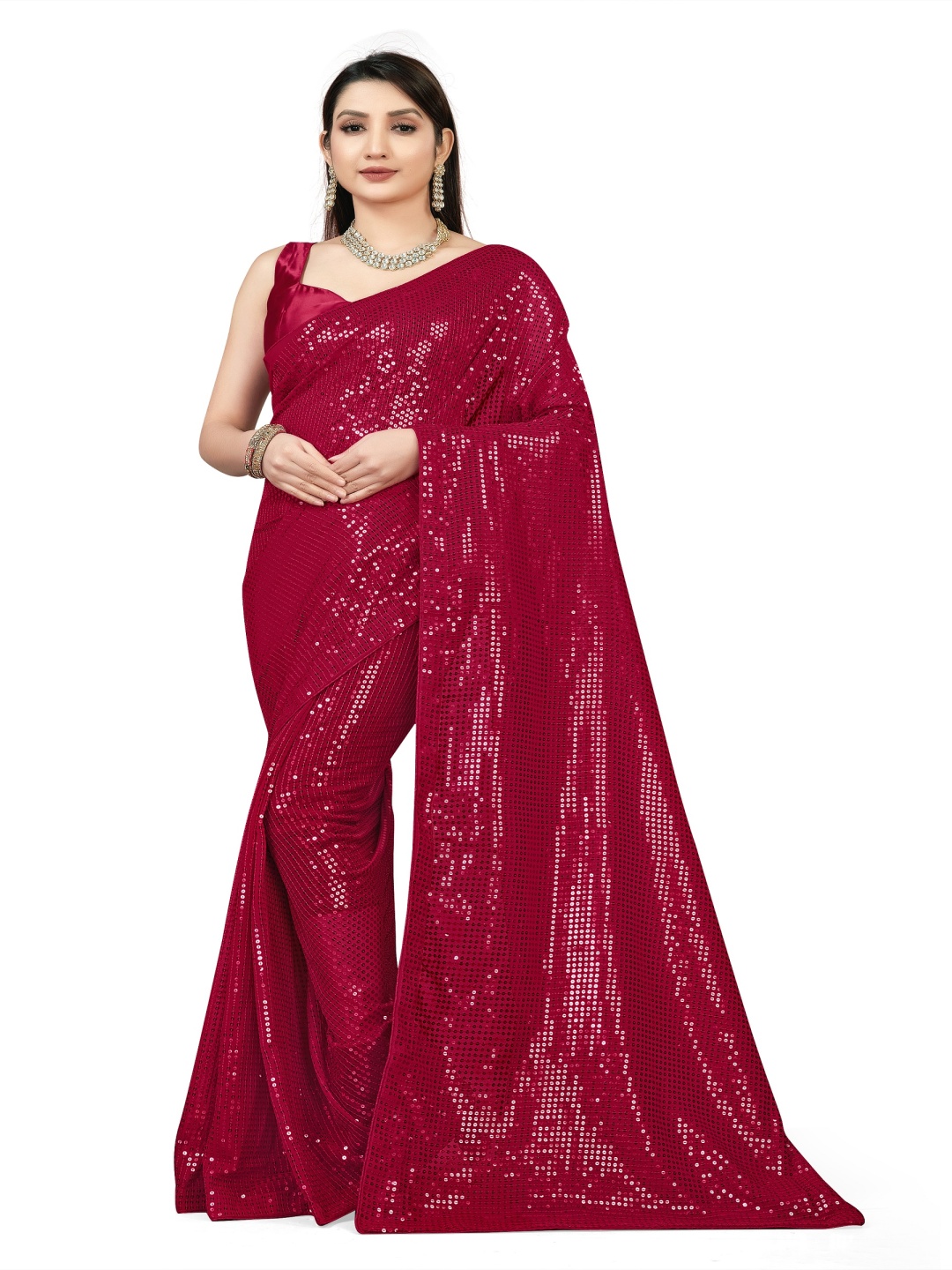 

Moda Rapido Embellished Sequinned Pure Georgette Saree, Multi