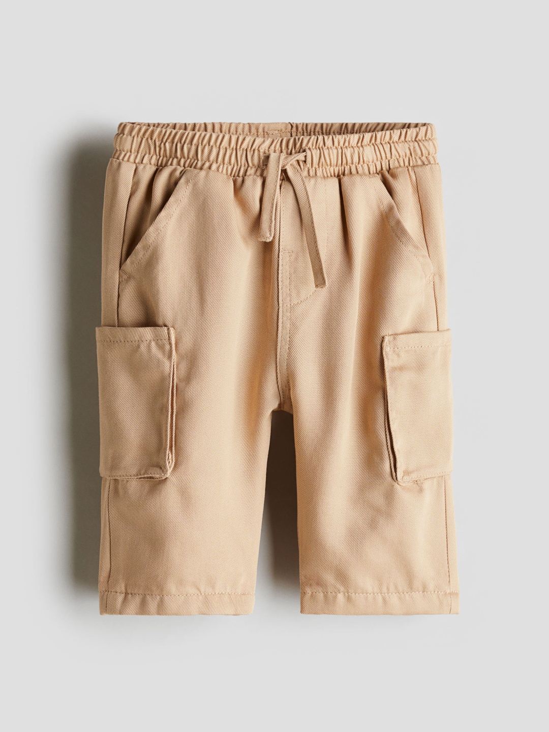 

H&M Jersey-Lined Twill Joggers, Beige