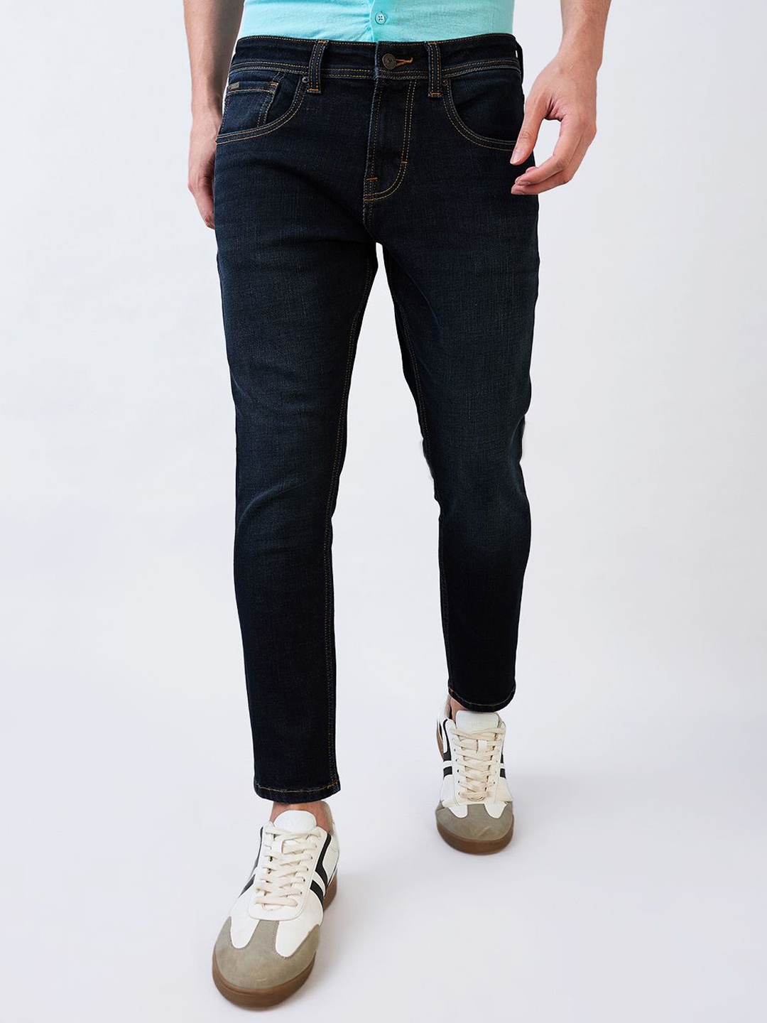 

SPYKAR Men Cotton Slim Fit Mid-Rise Jeans, Blue