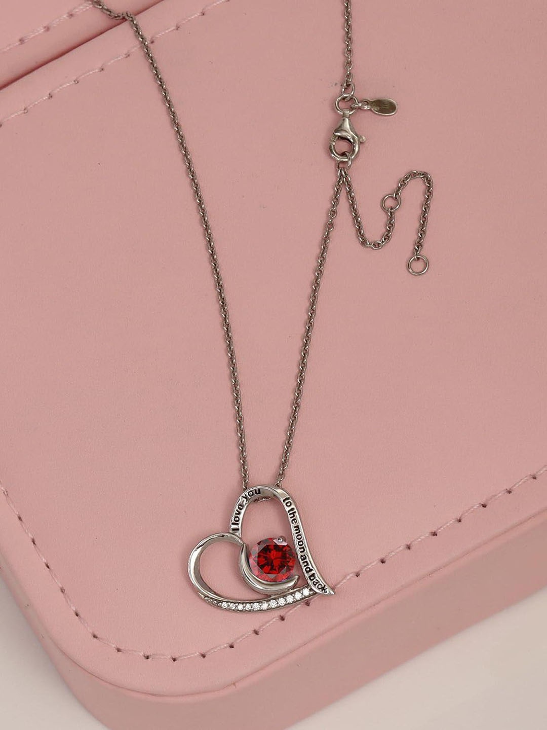 

LeCalla 925 Sterling Silver Silver-Plated Heart Shaped Pendants with Chains