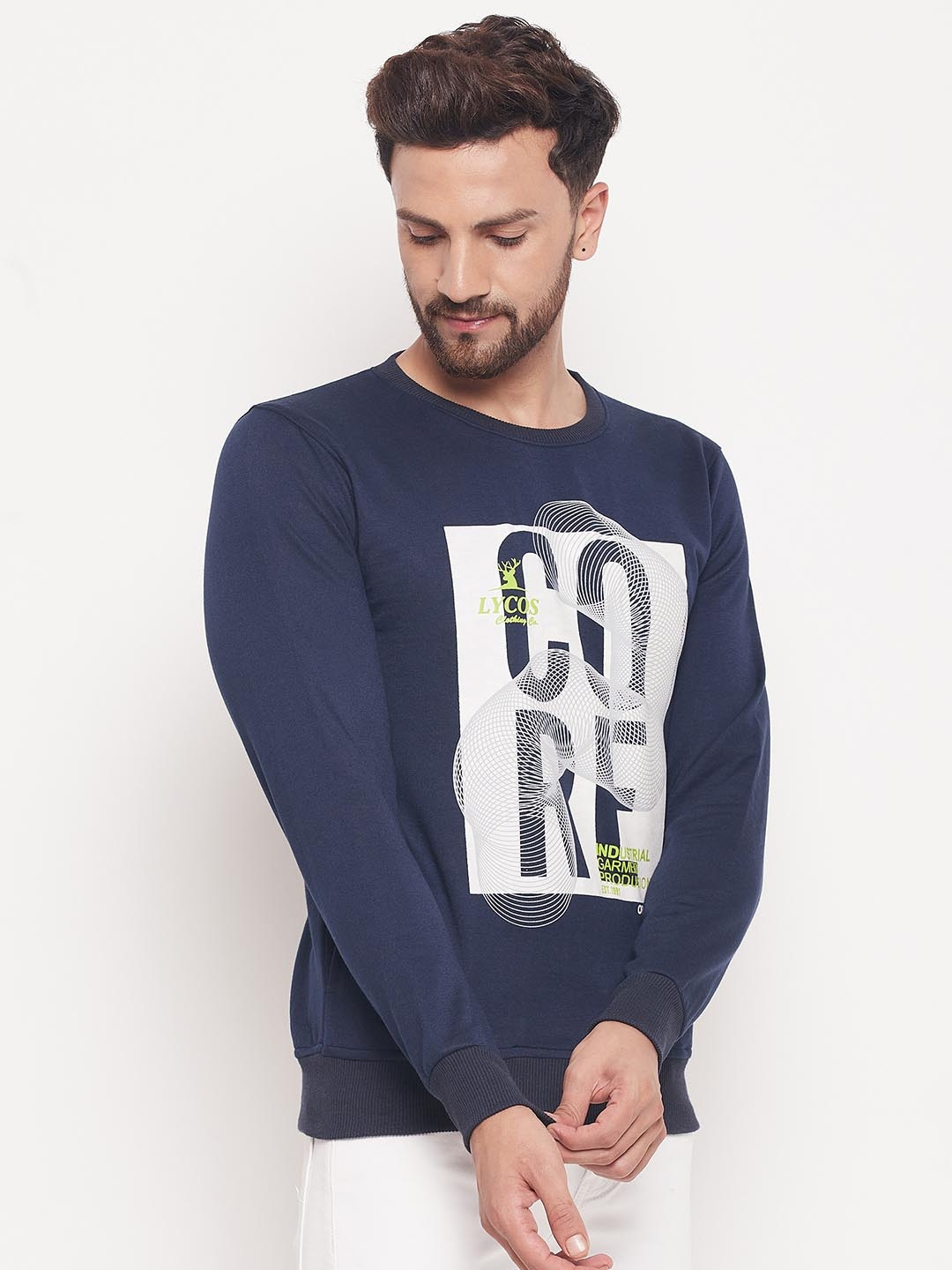 

LYCOS Men Printed Sweatshirt, Navy blue