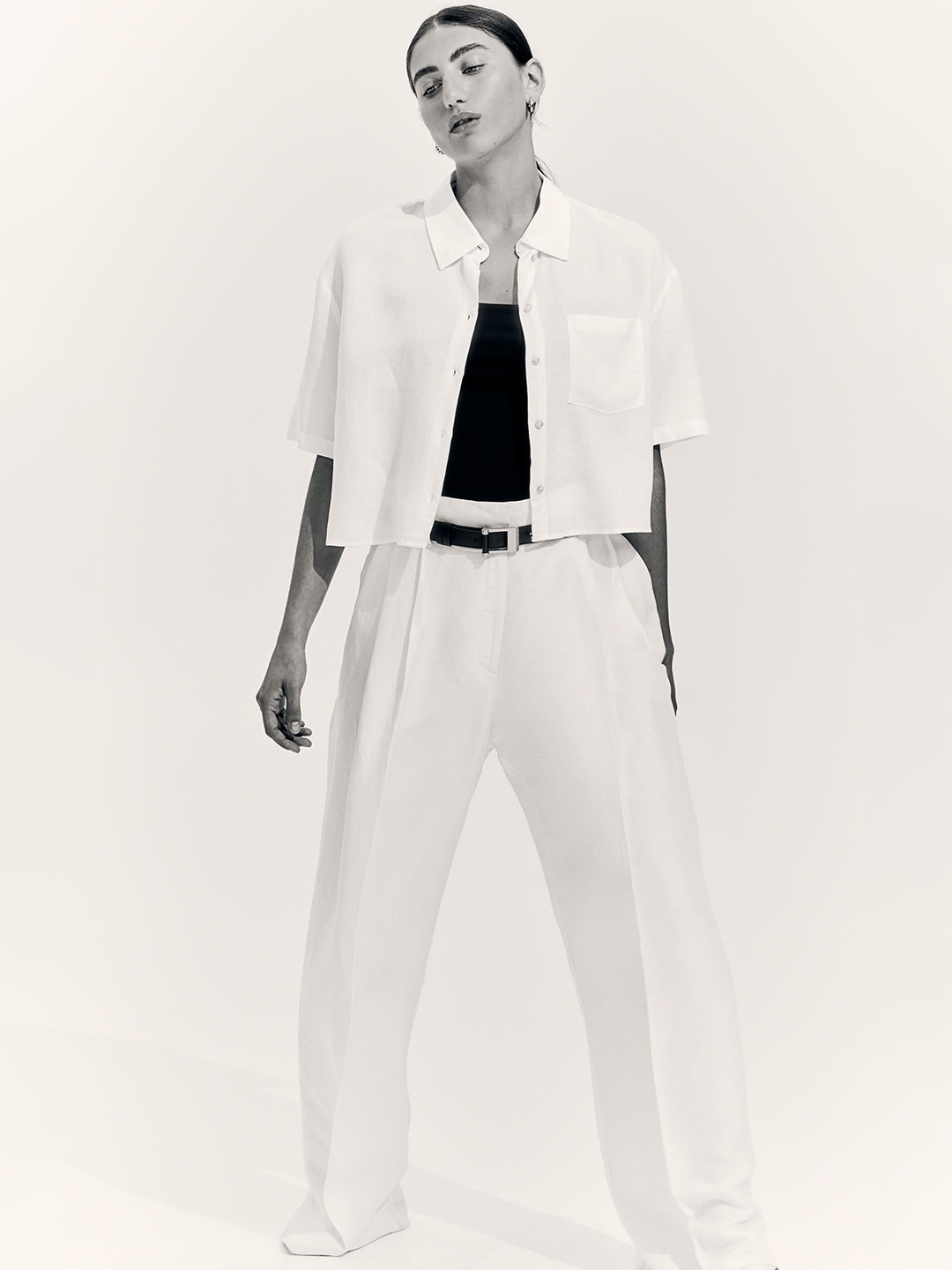 

H&M Linen-Blend Shirt, White