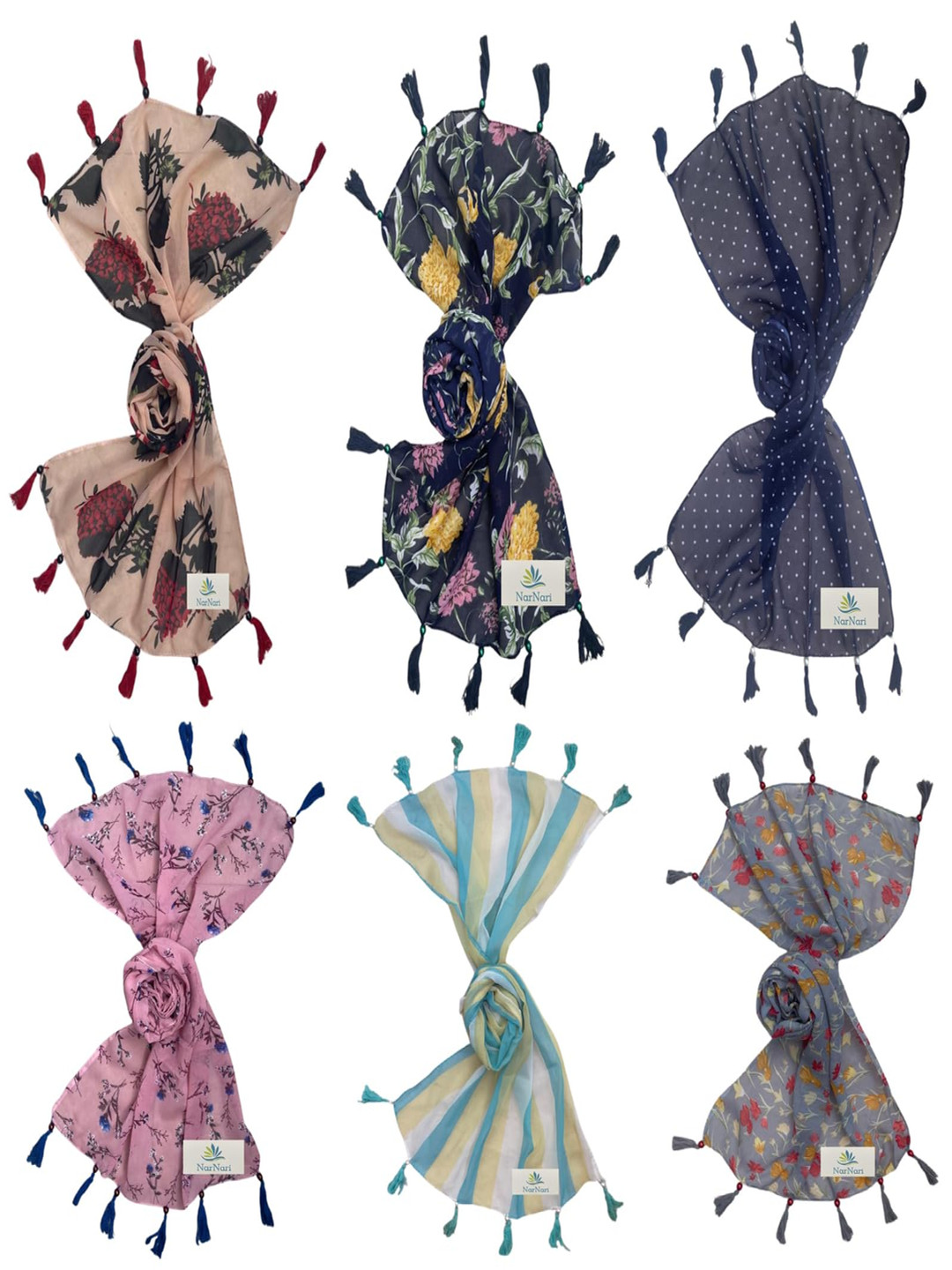 

NarNari Women Printed Scarf, Pink