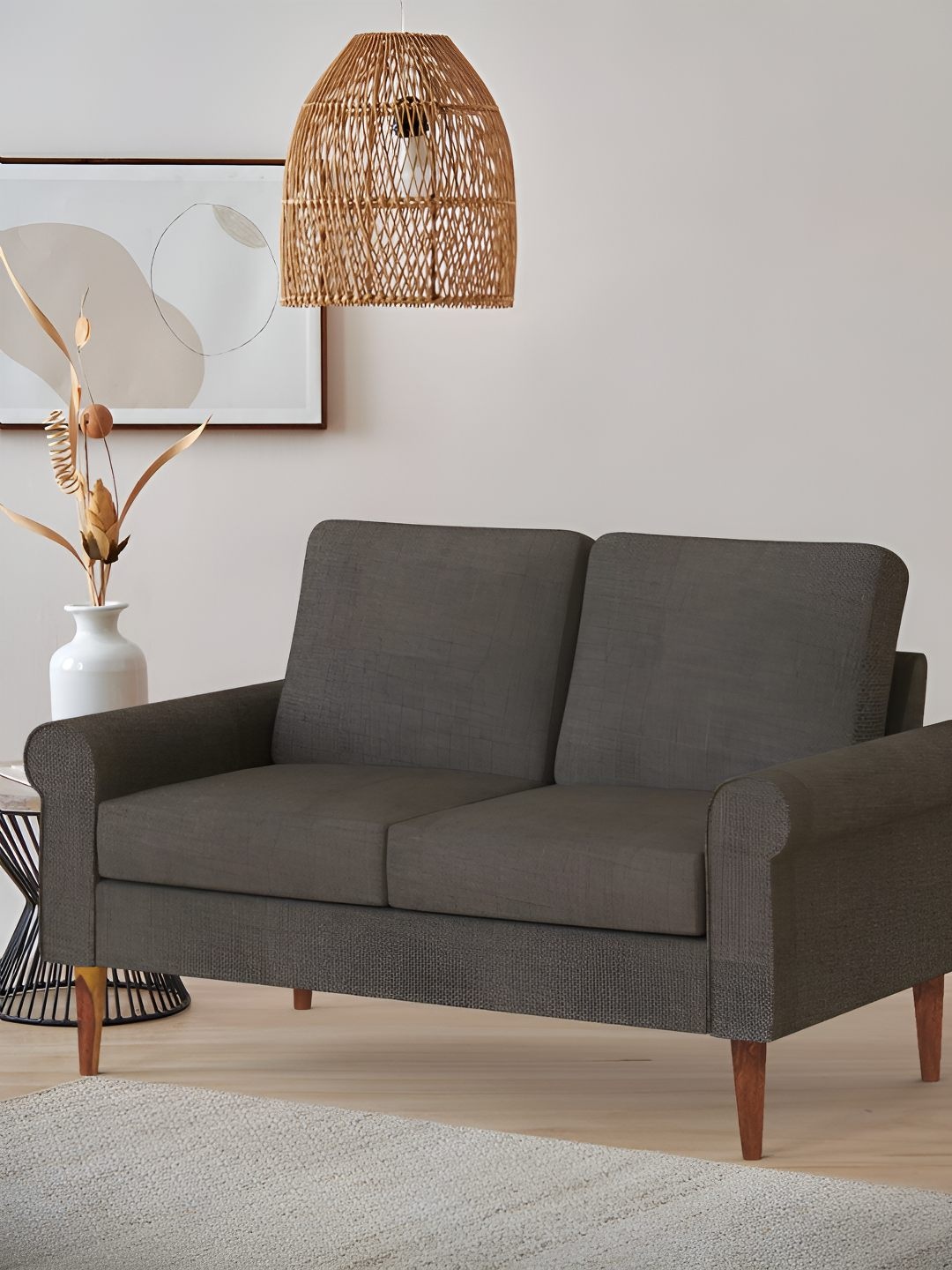 

Chumbak Bangalore Grey Two Seater Colonial Couch