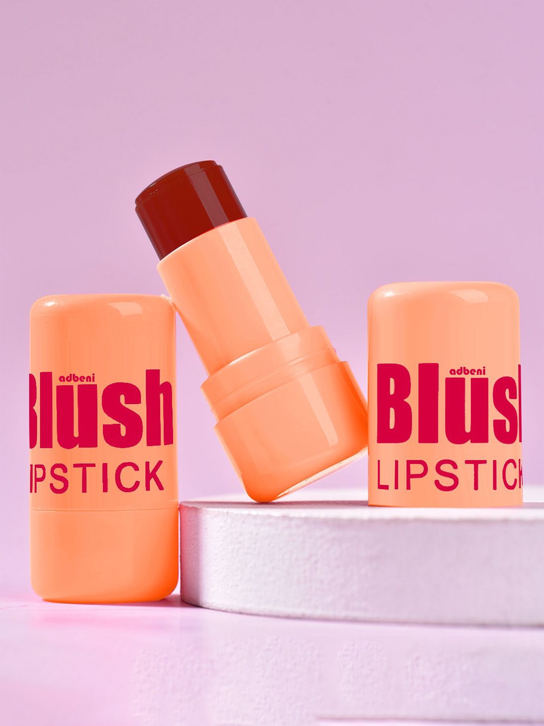 

Adbeni Set Of 2 Waterproof Matte 3-In-1 Eyes Cheek & Lip Blush Lipstick - 5g- Shade -01-07, Pink