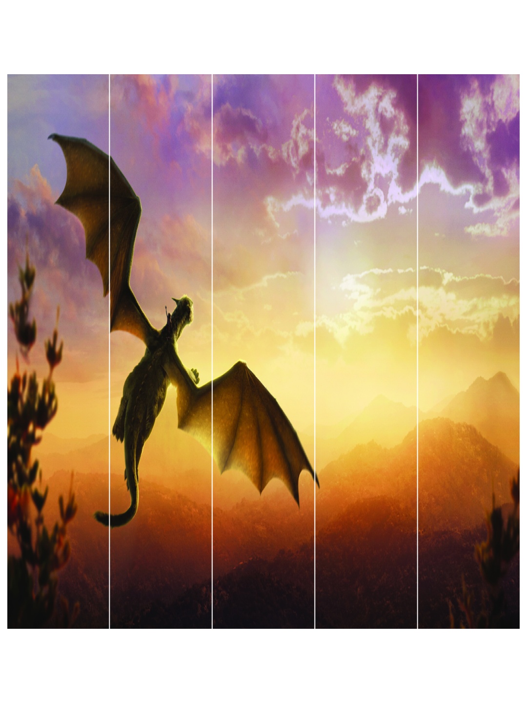 

Inephos Brown 5 Piece Paper Animal Vinyl Wall Art