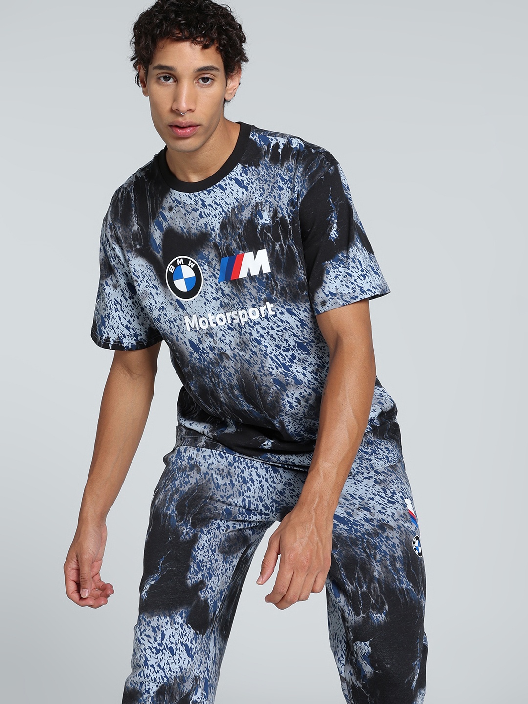 

PUMA Motorsport Men BMW M Abstract Printed Cotton T-shirt, Black