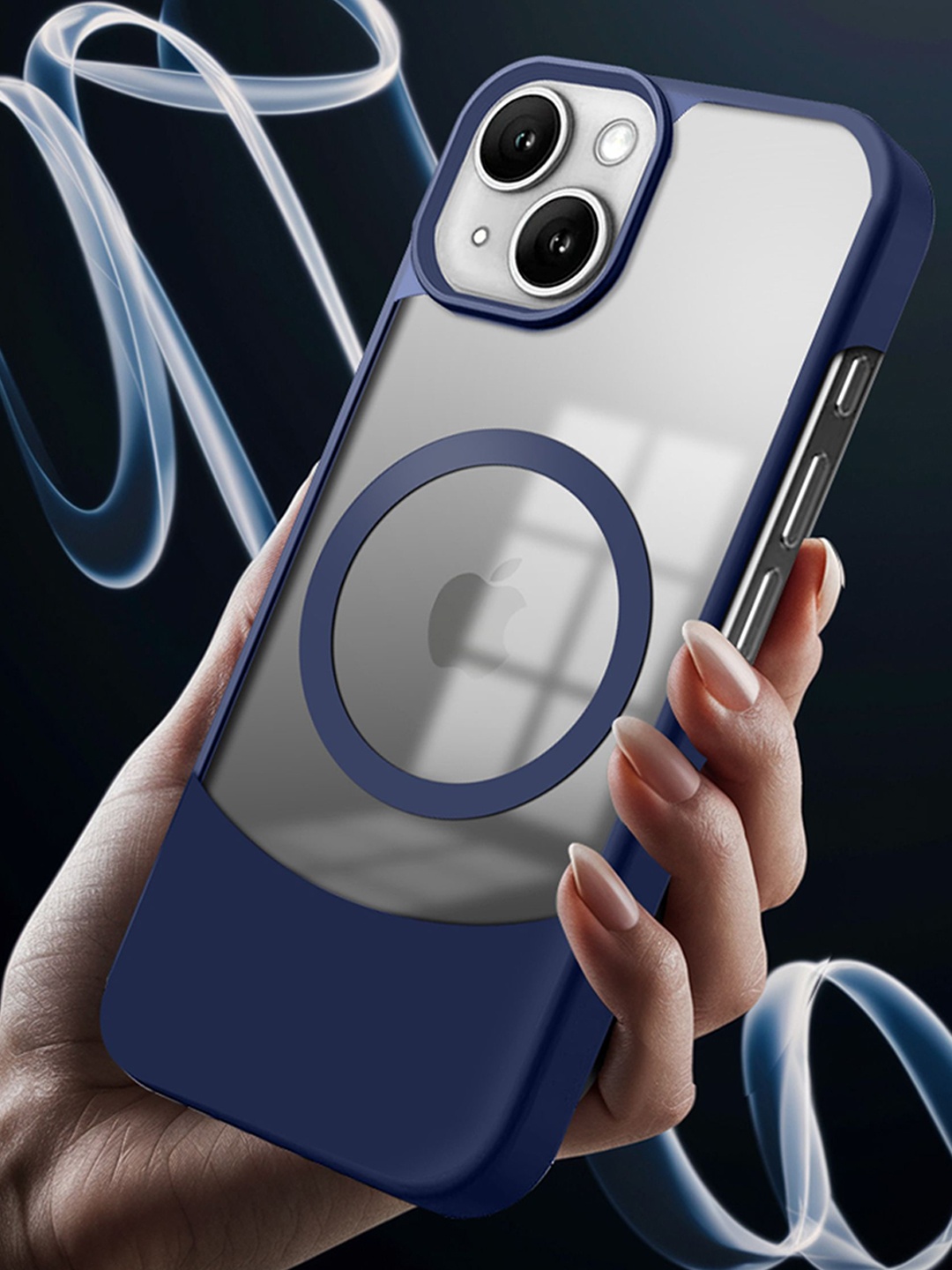 

Karwan Ultra-Hybrid Shockproof With Mag-Safe Solid Printed iPhone 13 Back Case, Blue