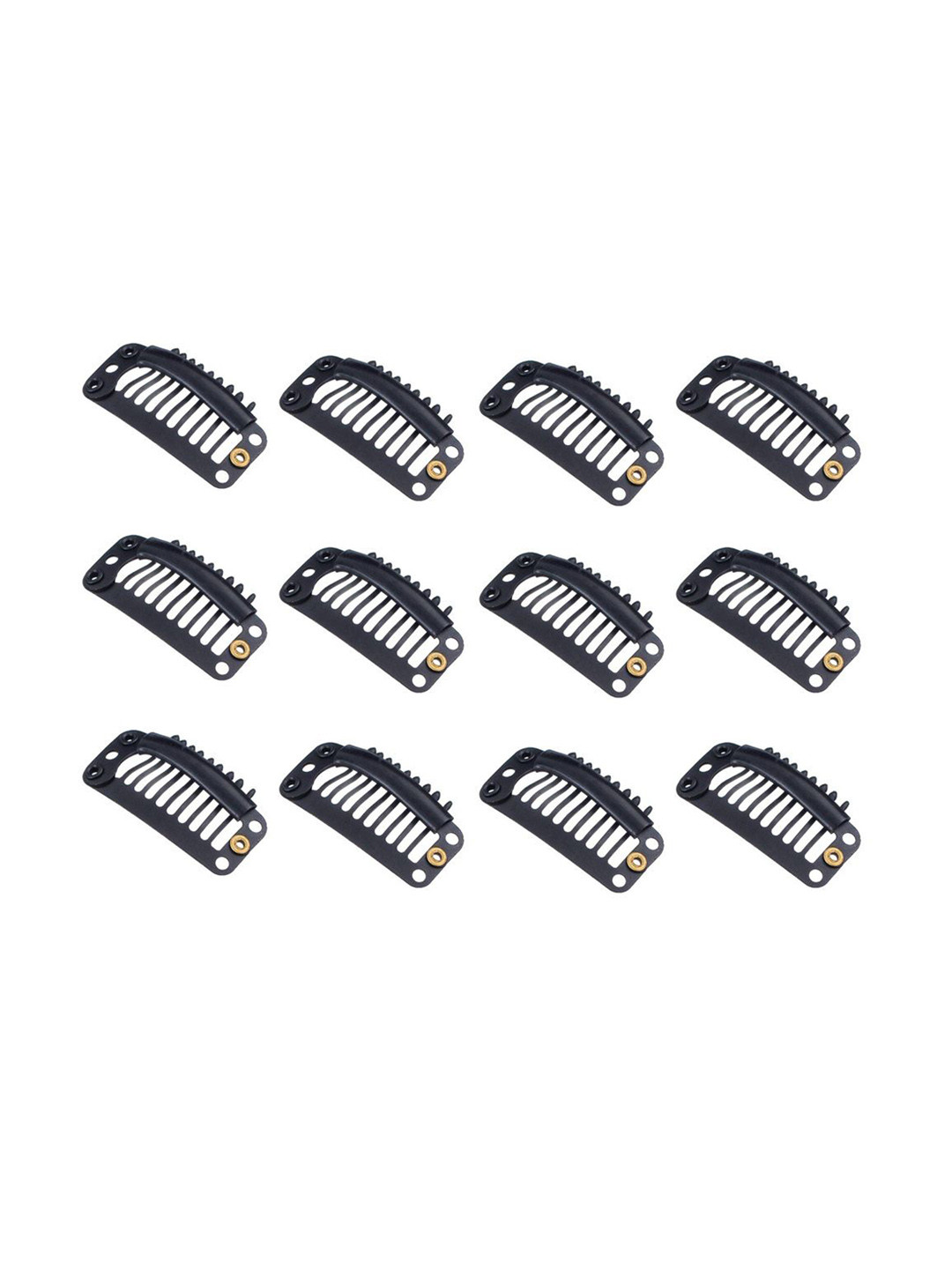 

D-Divine Set Of 12 Hair Patch Tic Tac Clip, Black