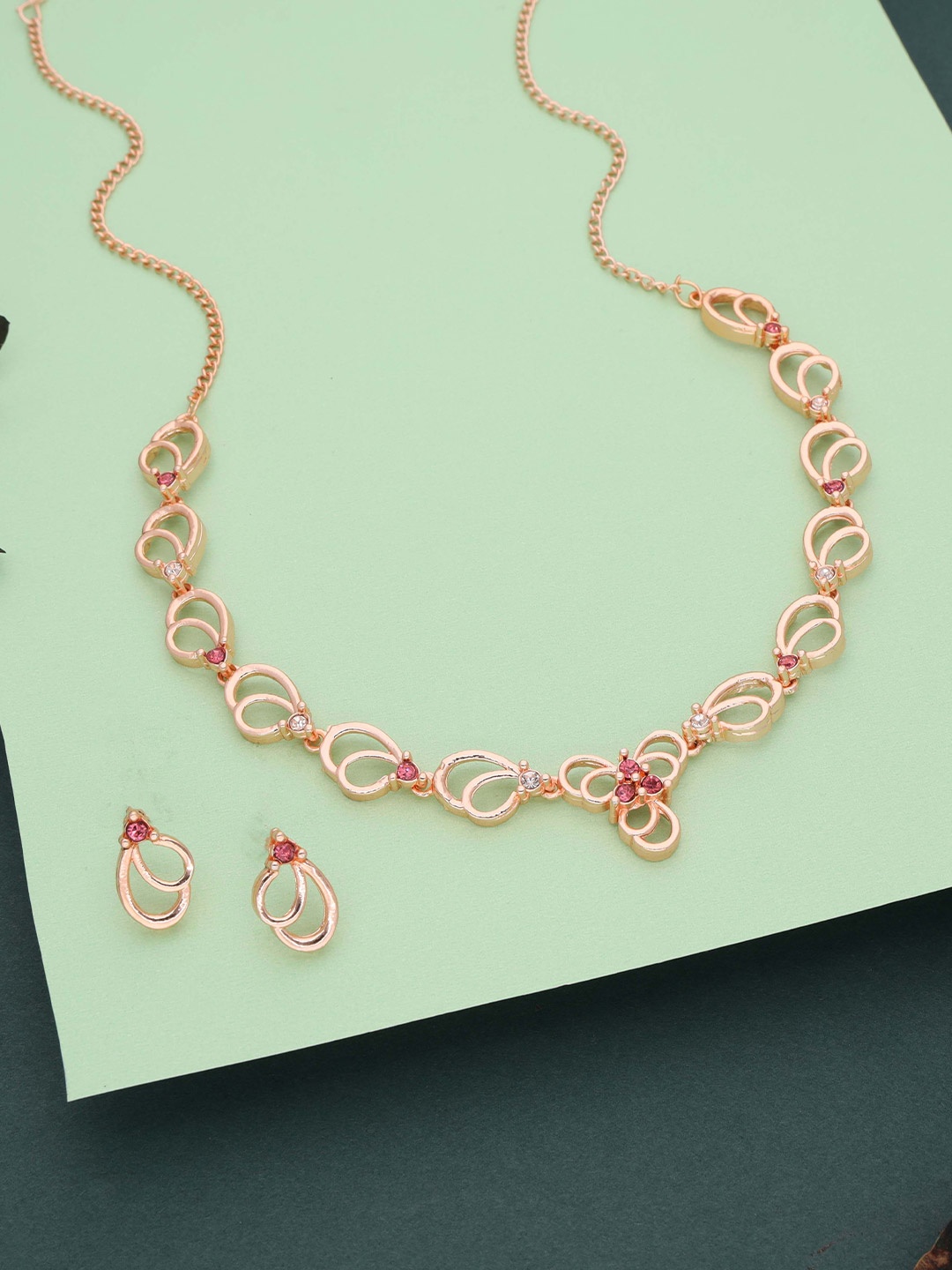 

Lyriss Gold-Plated American Diamond Studded Jewellery Set