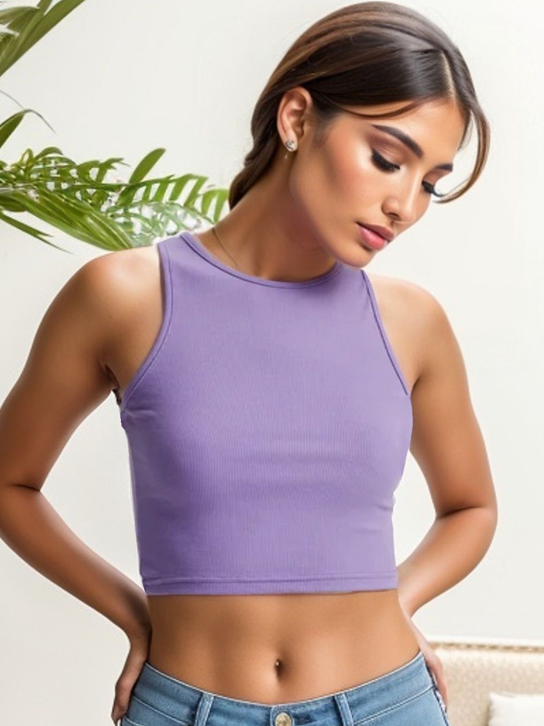 

StyleCast x Revolte Women Tank Crop Top, Purple