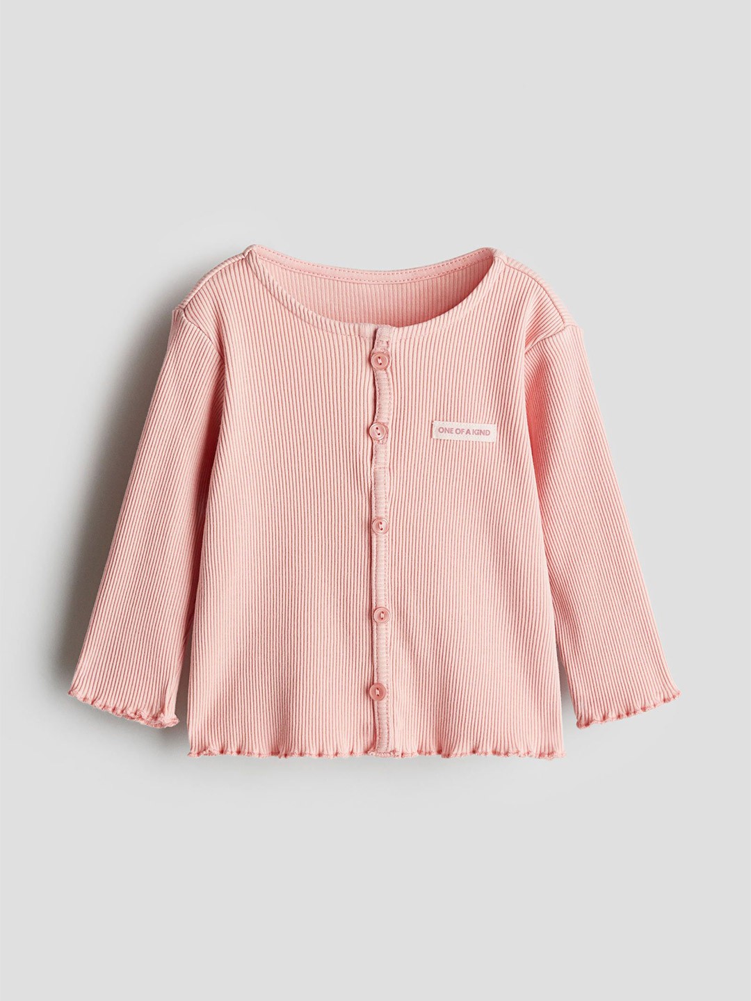 

H&M Button-detail Jersey Top, Pink