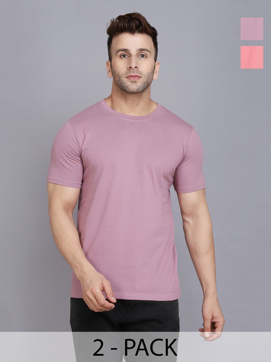 

WOOSTRO Men 2 Slim Fit T-shirt, Purple