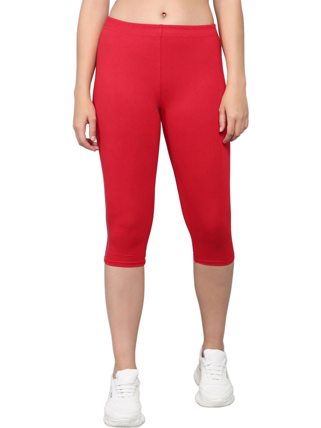 

PINK SHELL Women Mid-Rise Capris, Red