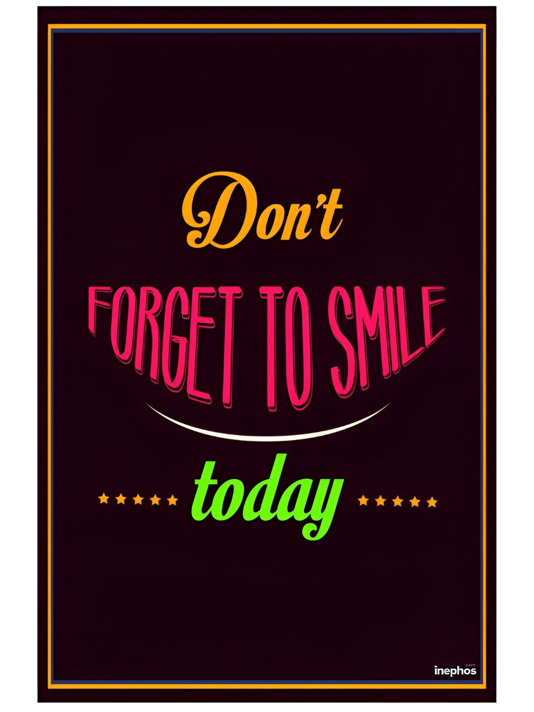 

Inephos Black & Rose Dont Forget To Smile Inspirational Vinyl Poster