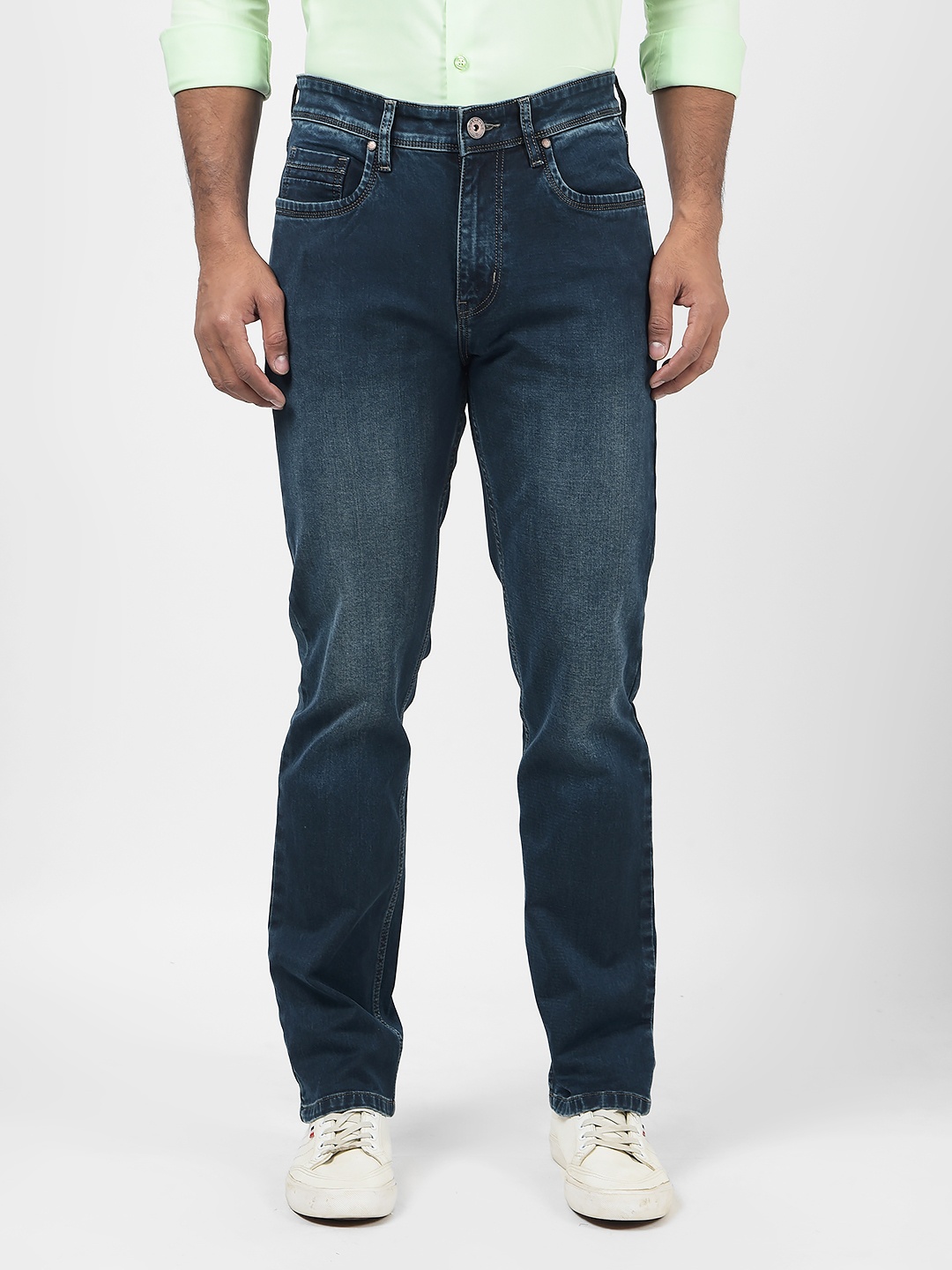 

Numero Uno Men Regular Fit Mid-Rise Light Fade Stretchable Jeans, Blue