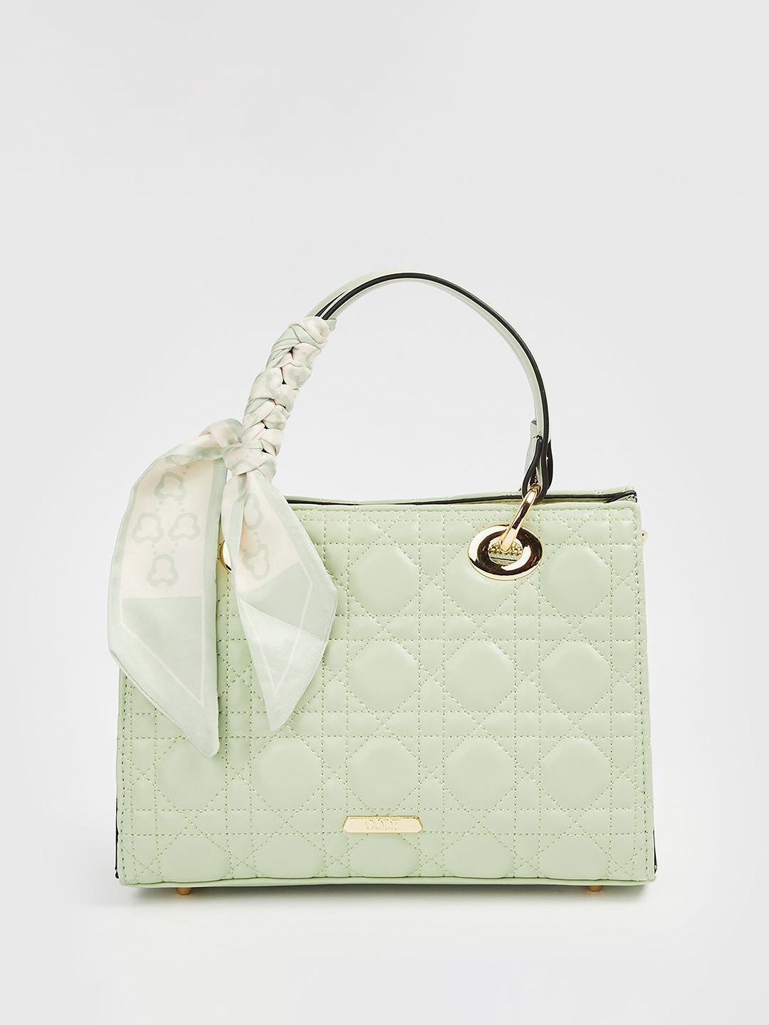 

CODE by Lifestyle Women Textured Structured Handheld Bag, Green