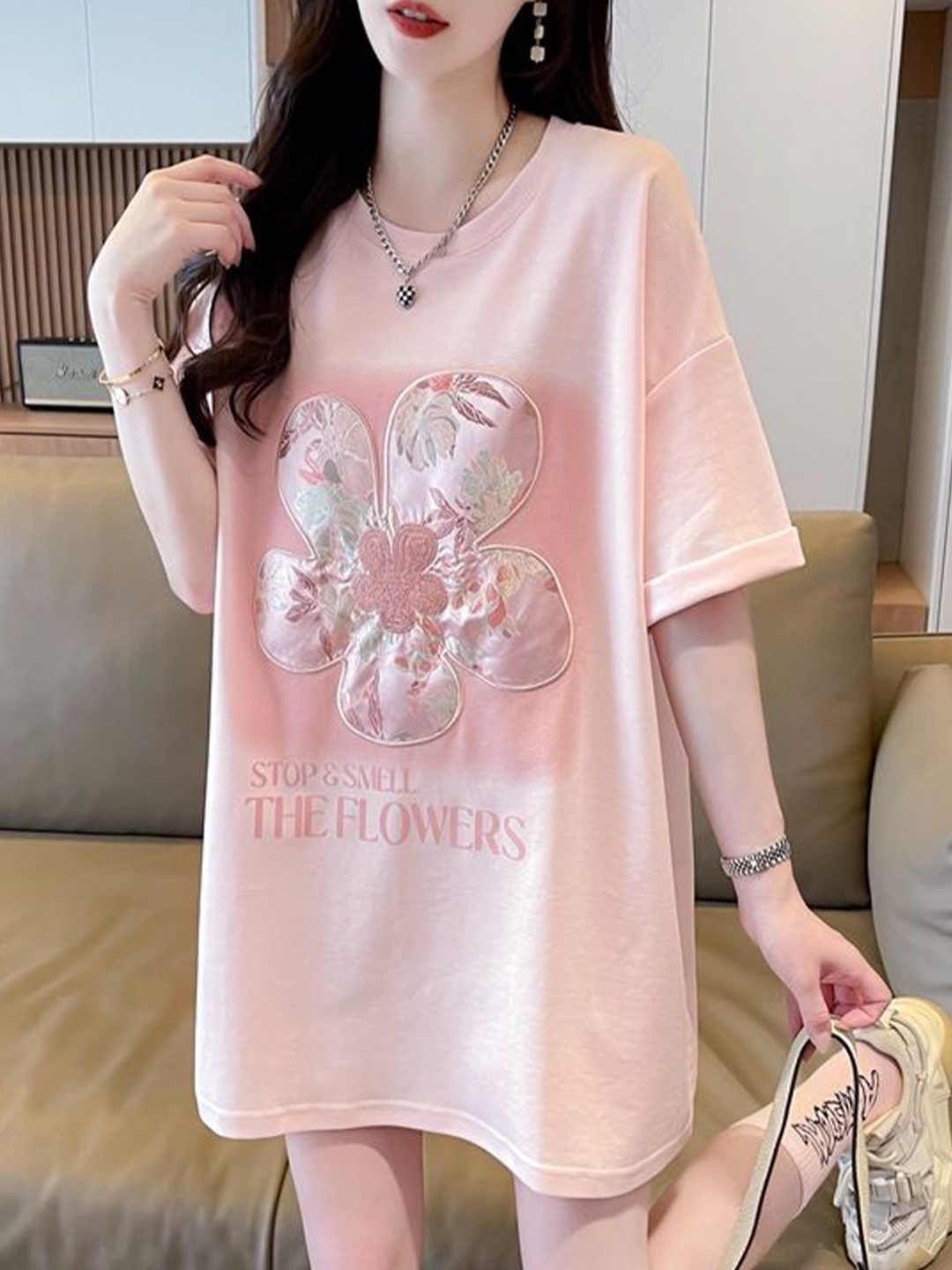 

StyleCast x Revolte Printed Regular Top, Pink