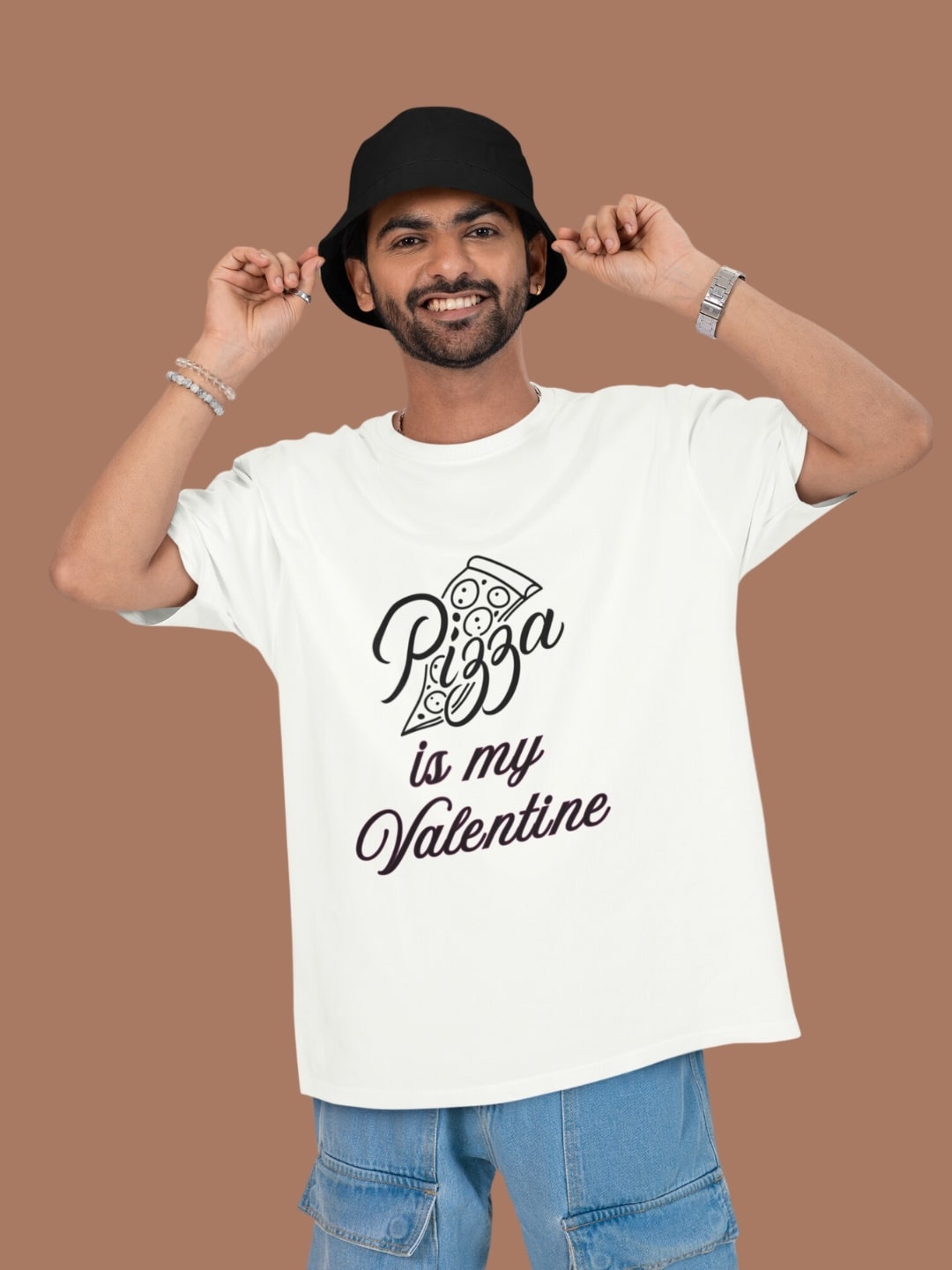 

Broke Memers Men Typography Printed Round Neck Cotton Oversized T-shirt, Off white