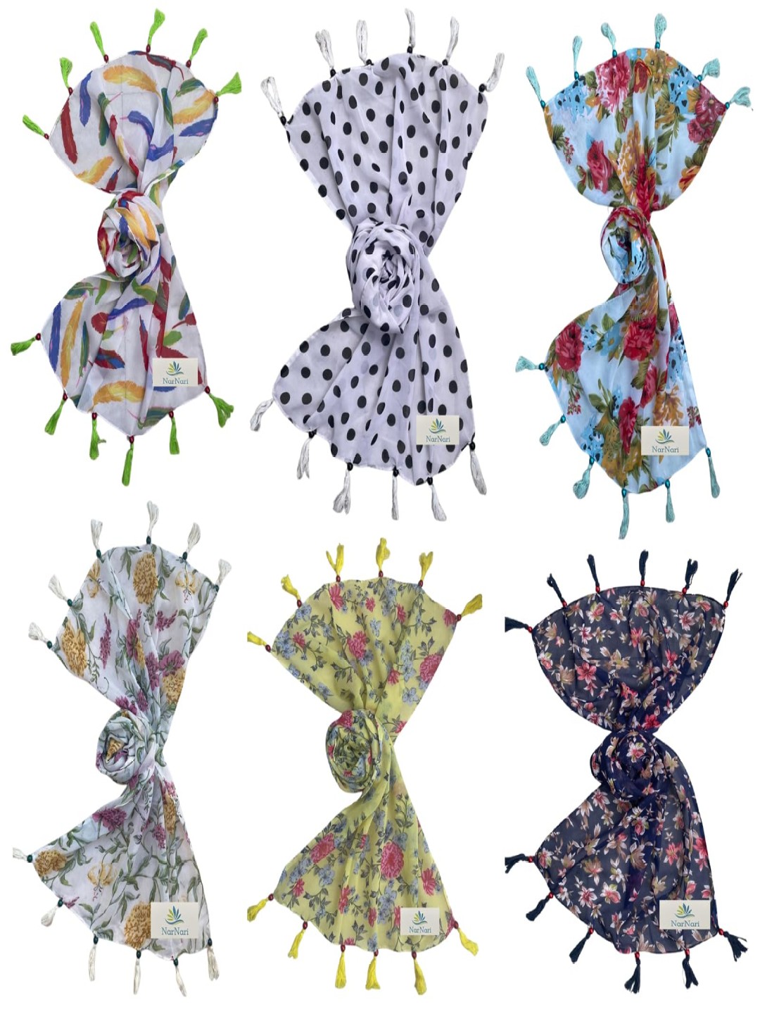 

NarNari Women Printed Scarf, Yellow