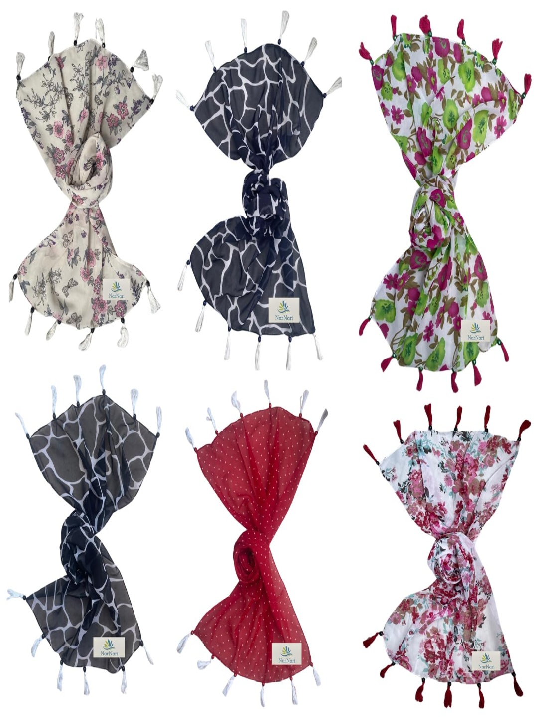 

NarNari Women Printed Scarf, Green