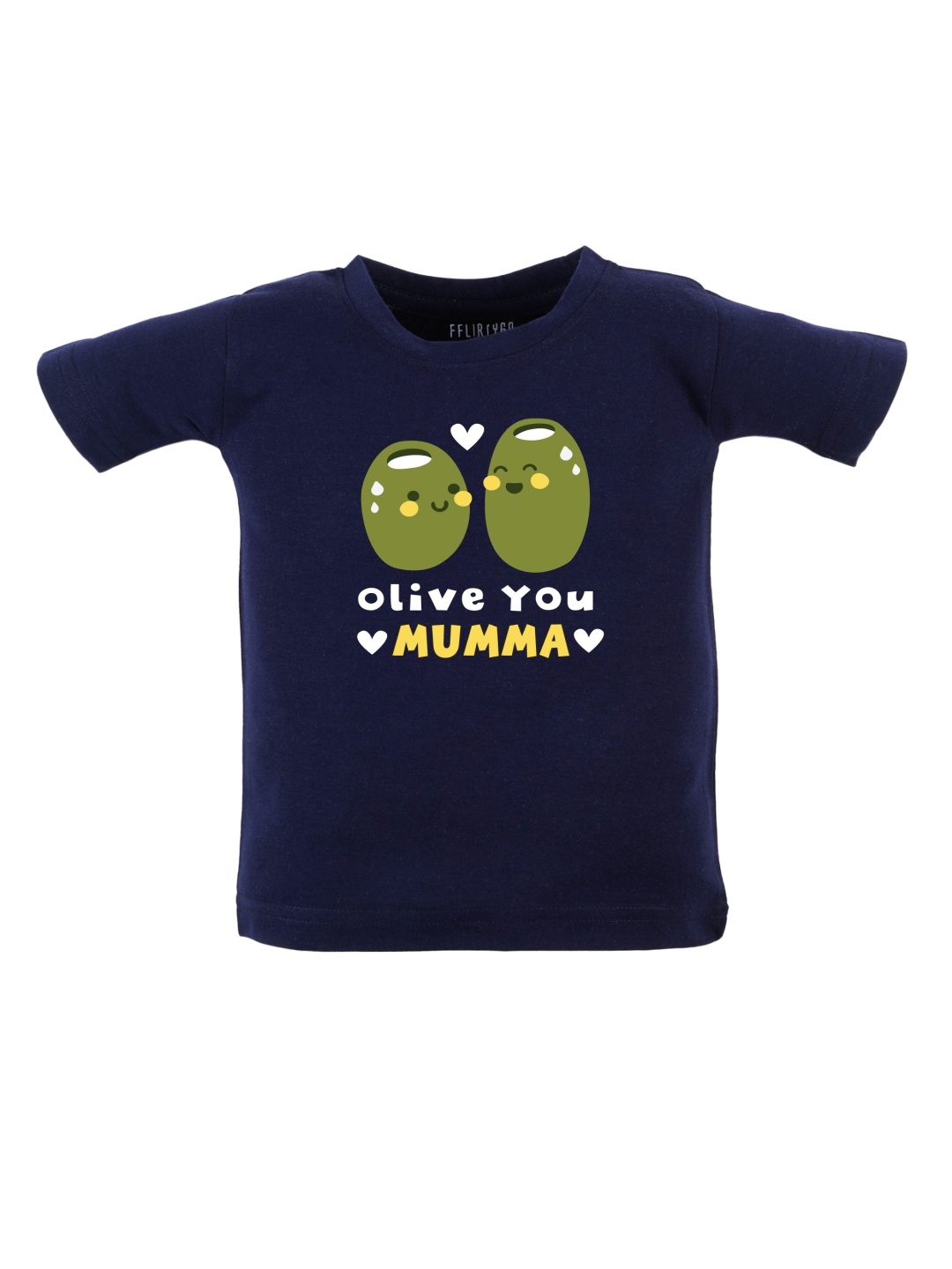 

FFLIRTYGO Unisex Kids Typography Printed Round Neck Cotton T-shirt, Navy blue