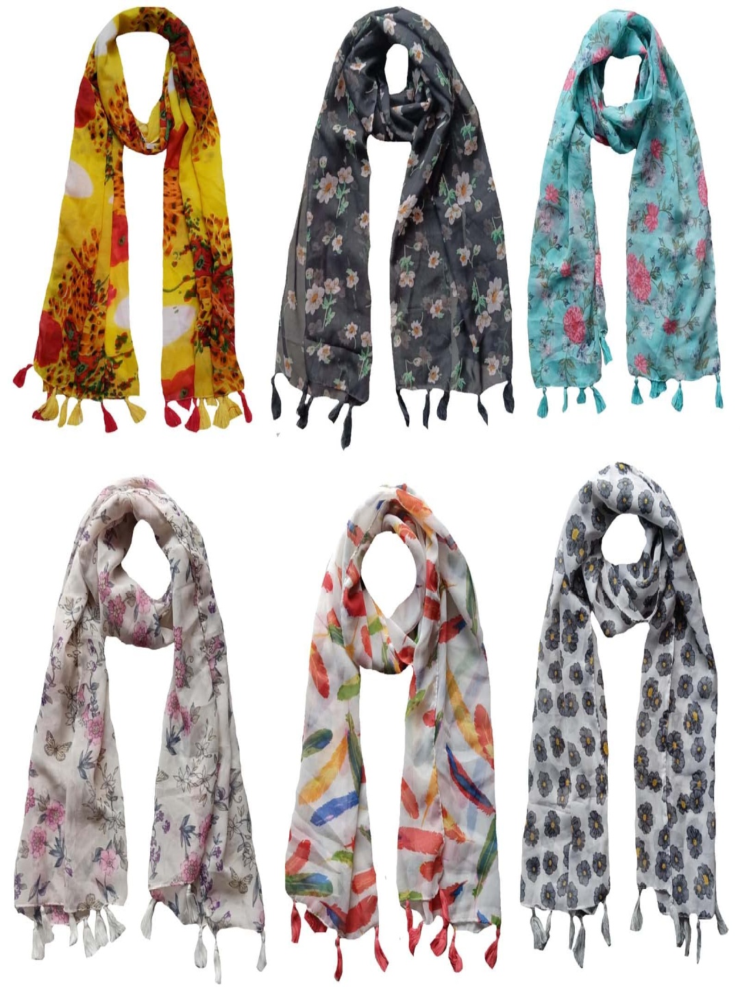 

NarNari Women Printed Scarf, Black