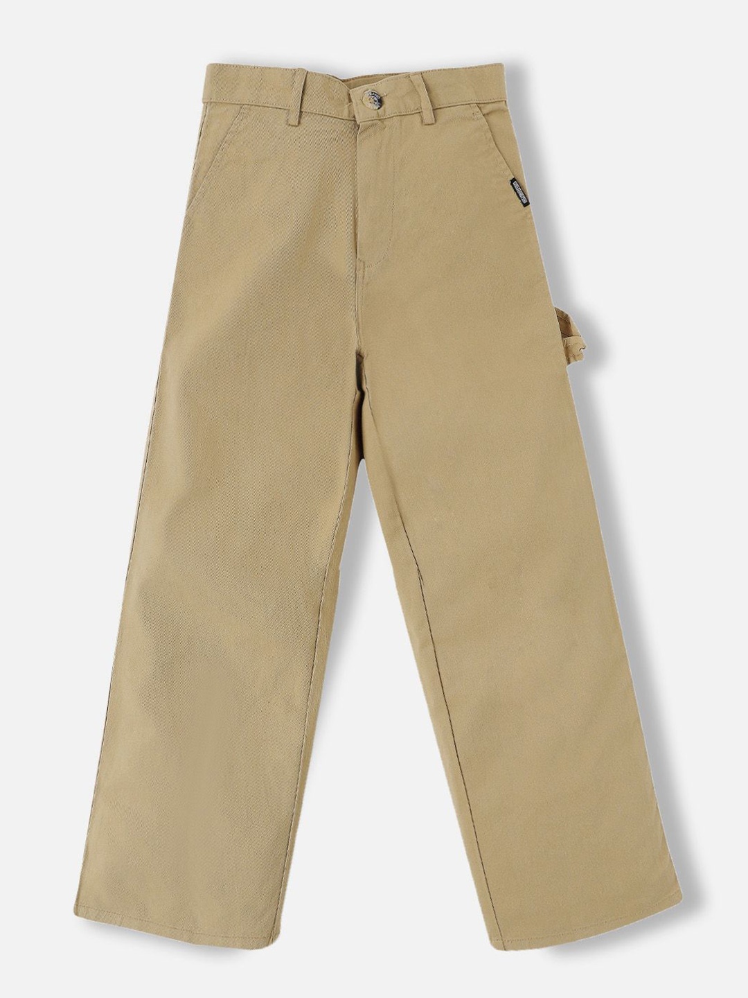 

Urbano Juniors Boy's Baggy Fit Solid Carpenter Trouser with 5 Pockets Non-Stretchable, Beige