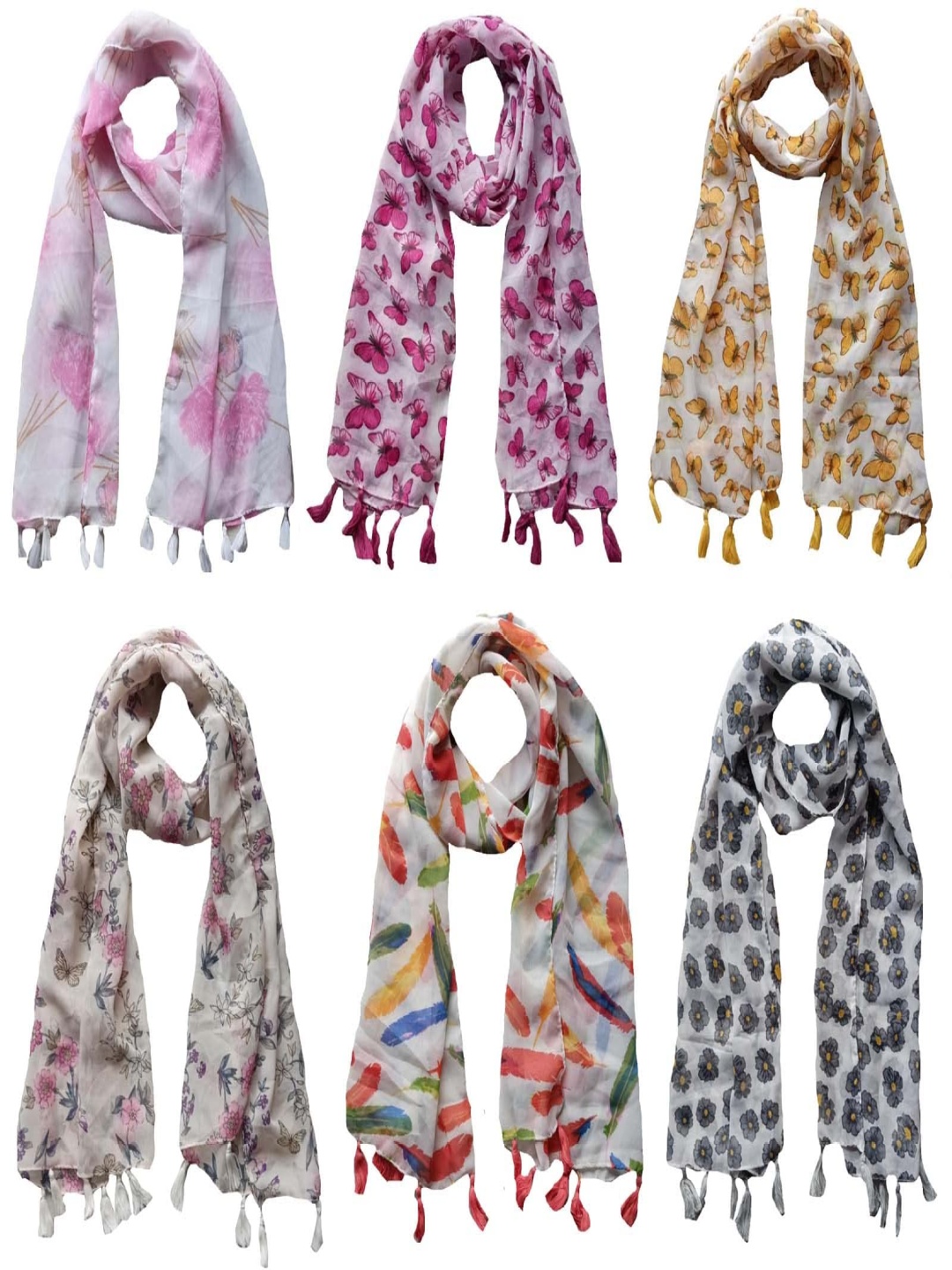 

NarNari Women Printed Scarf, Pink