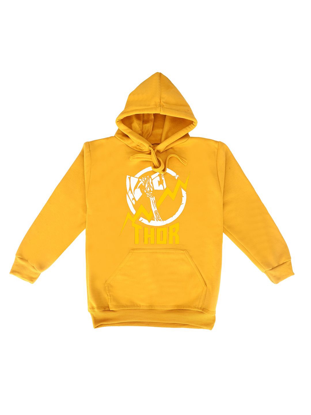 

Fabvio Plus Kids Printed Hooded Pullover Sweatshirt, Yellow