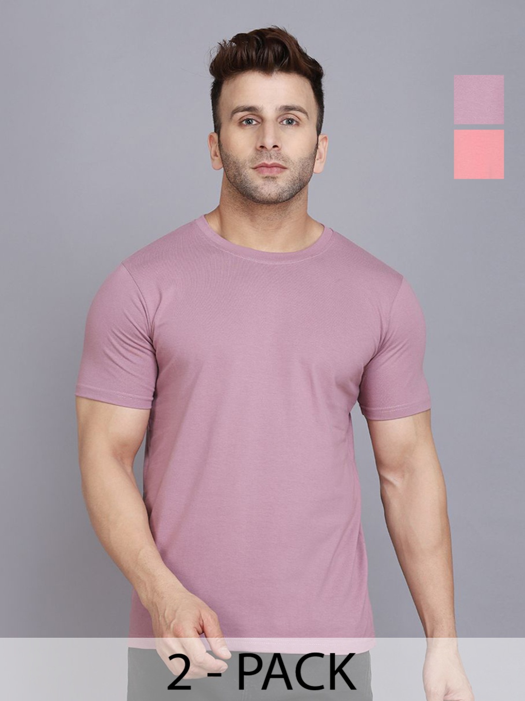 

WOOSTRO Men 2 Slim Fit T-shirt, Peach