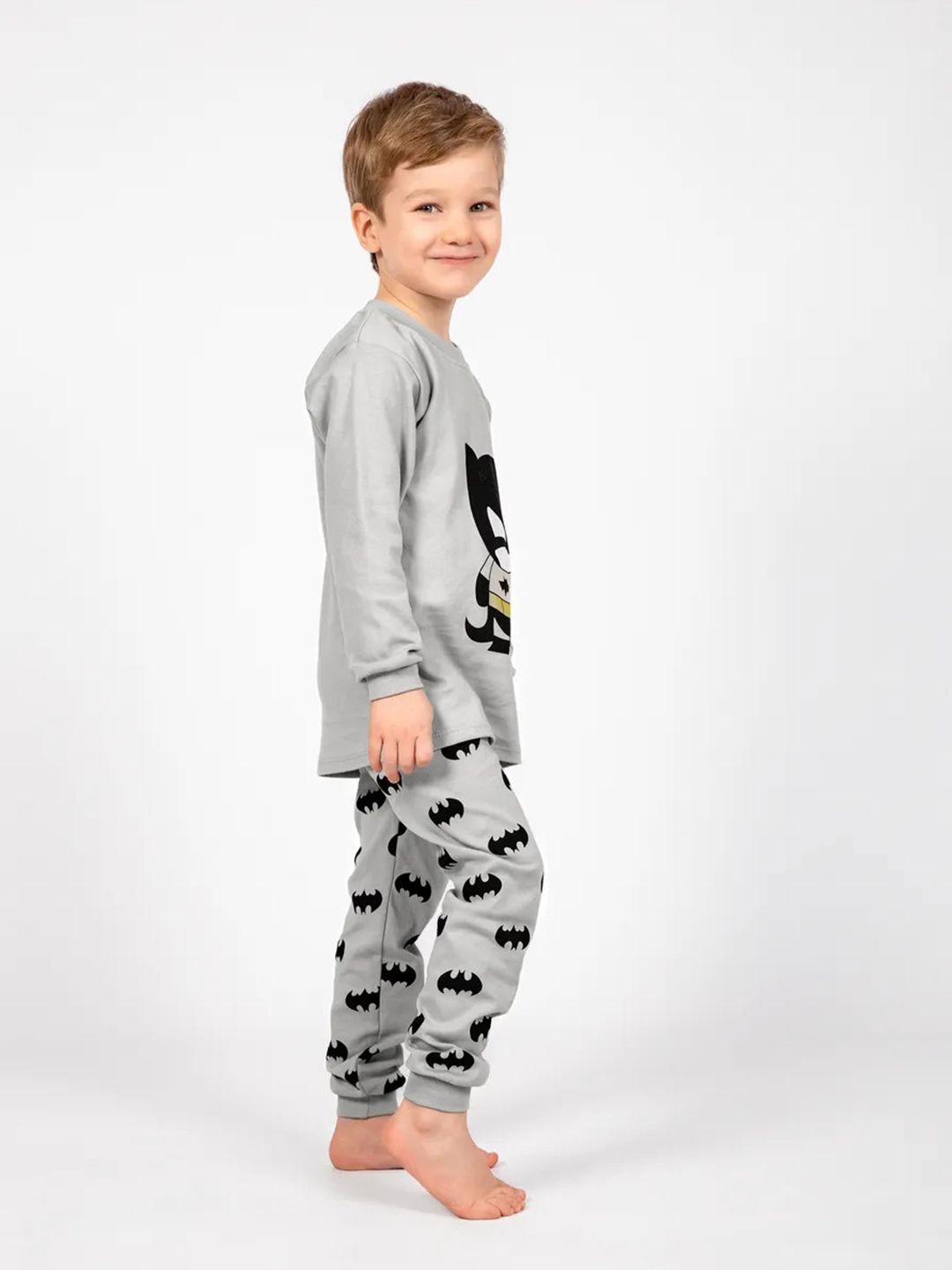 

Bold N Elegant Kids Printed Long Sleeves T-Shirt With Pyjama, Grey