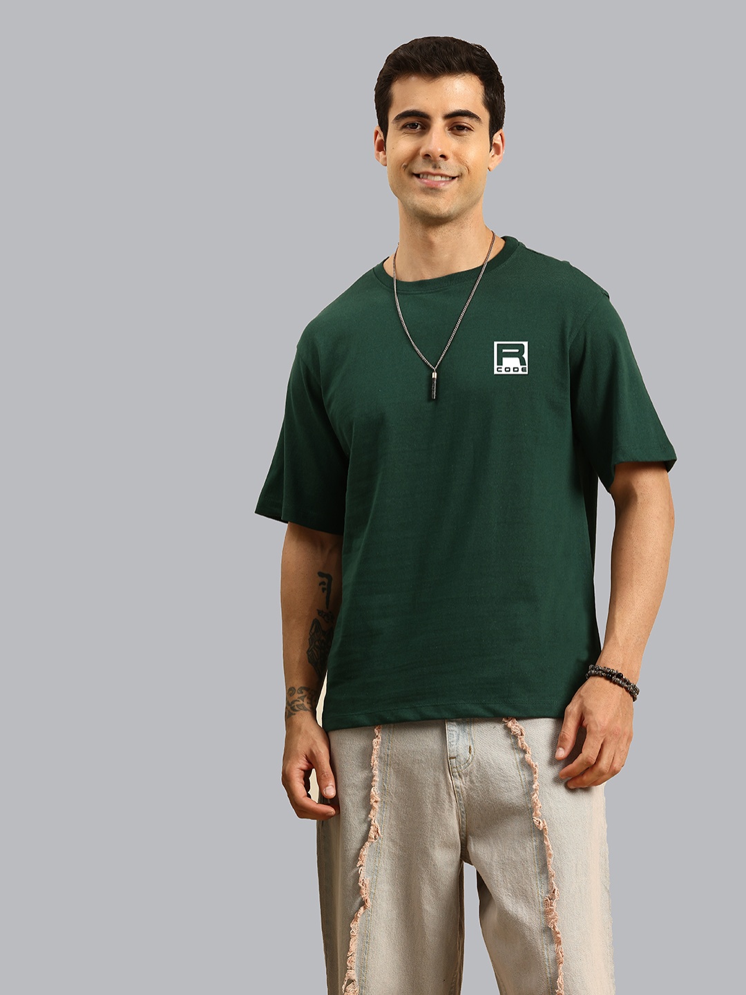 

R.Code by The Roadster Life Co. Men T-shirt, Green