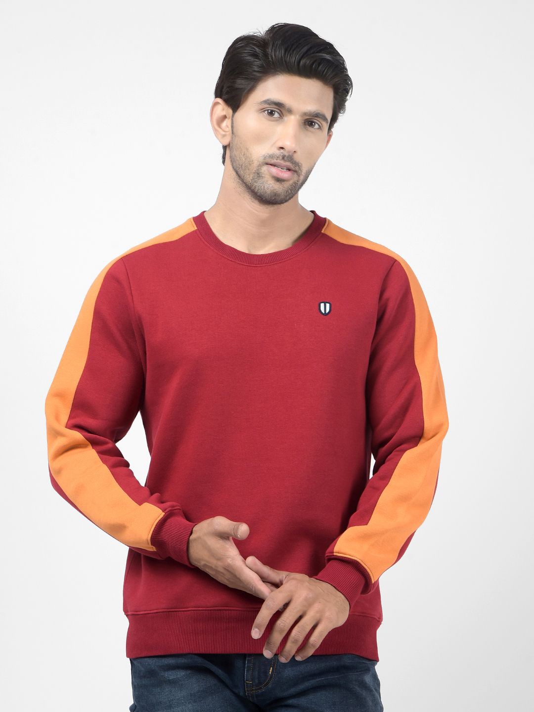 

Numero Uno Men Colourblocked Sweatshirt, Maroon