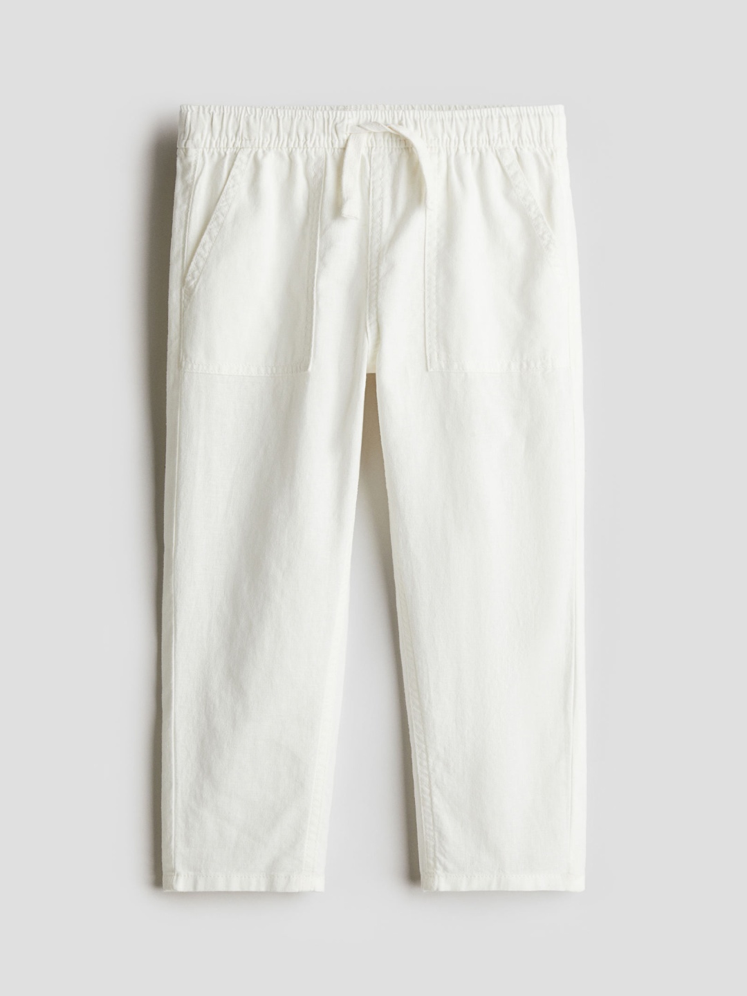 

H&M Linen-Blend Joggers, White